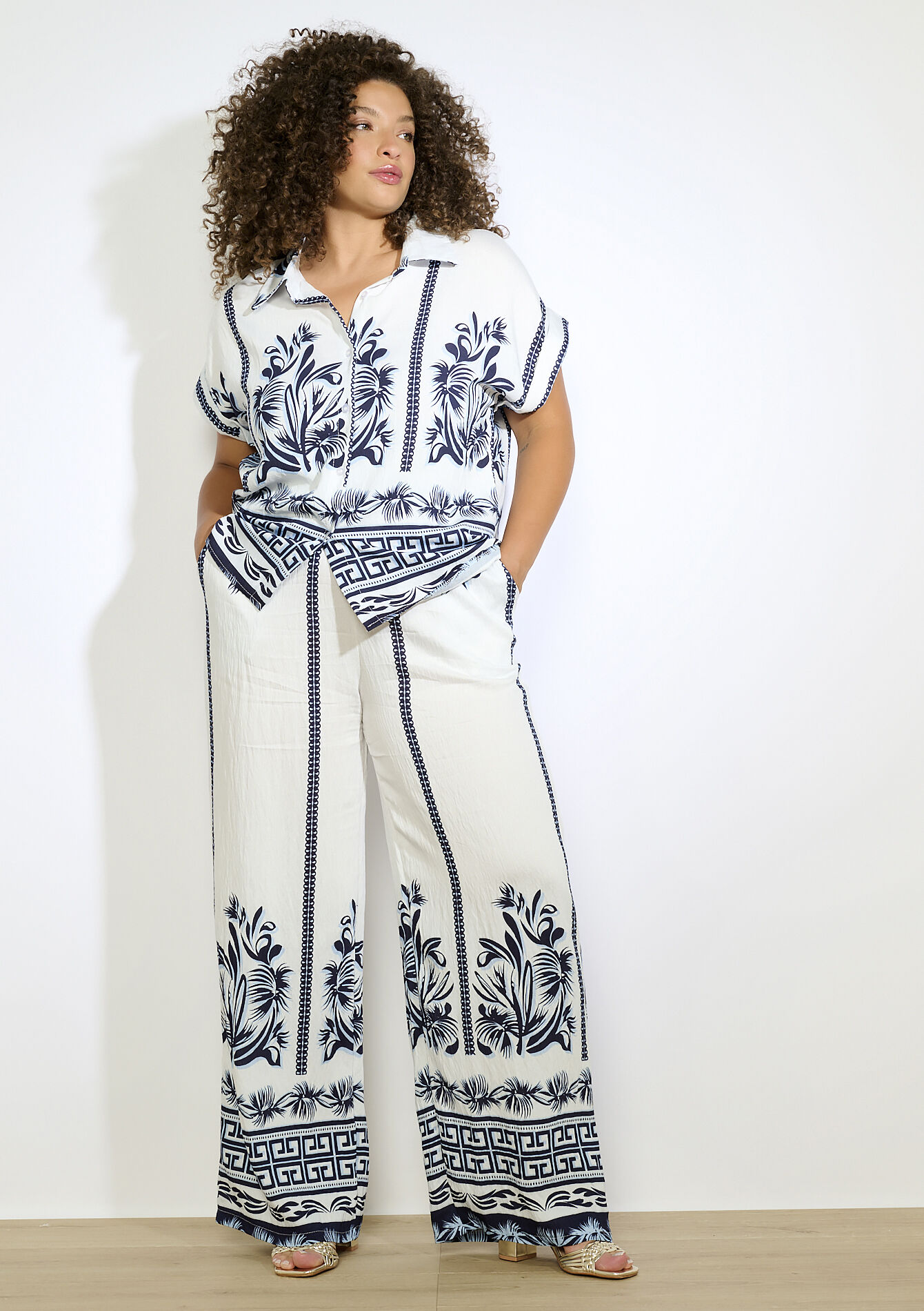 Chemise imprimée fluide, Chemise imprimée fluide - ELECTRIC BLUE - 05702853_1619