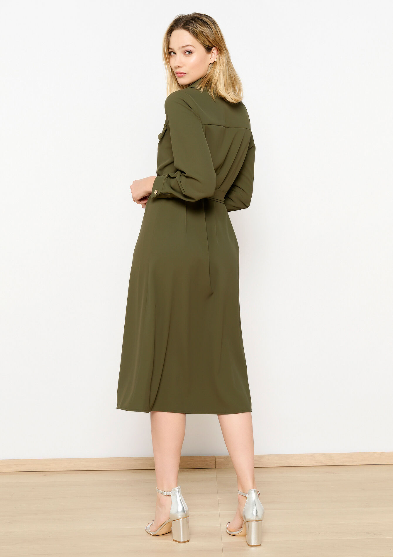 Hemdjurk met ceintuur, Hemdjurk met ceintuur - KHAKI MED - 08602294_4327