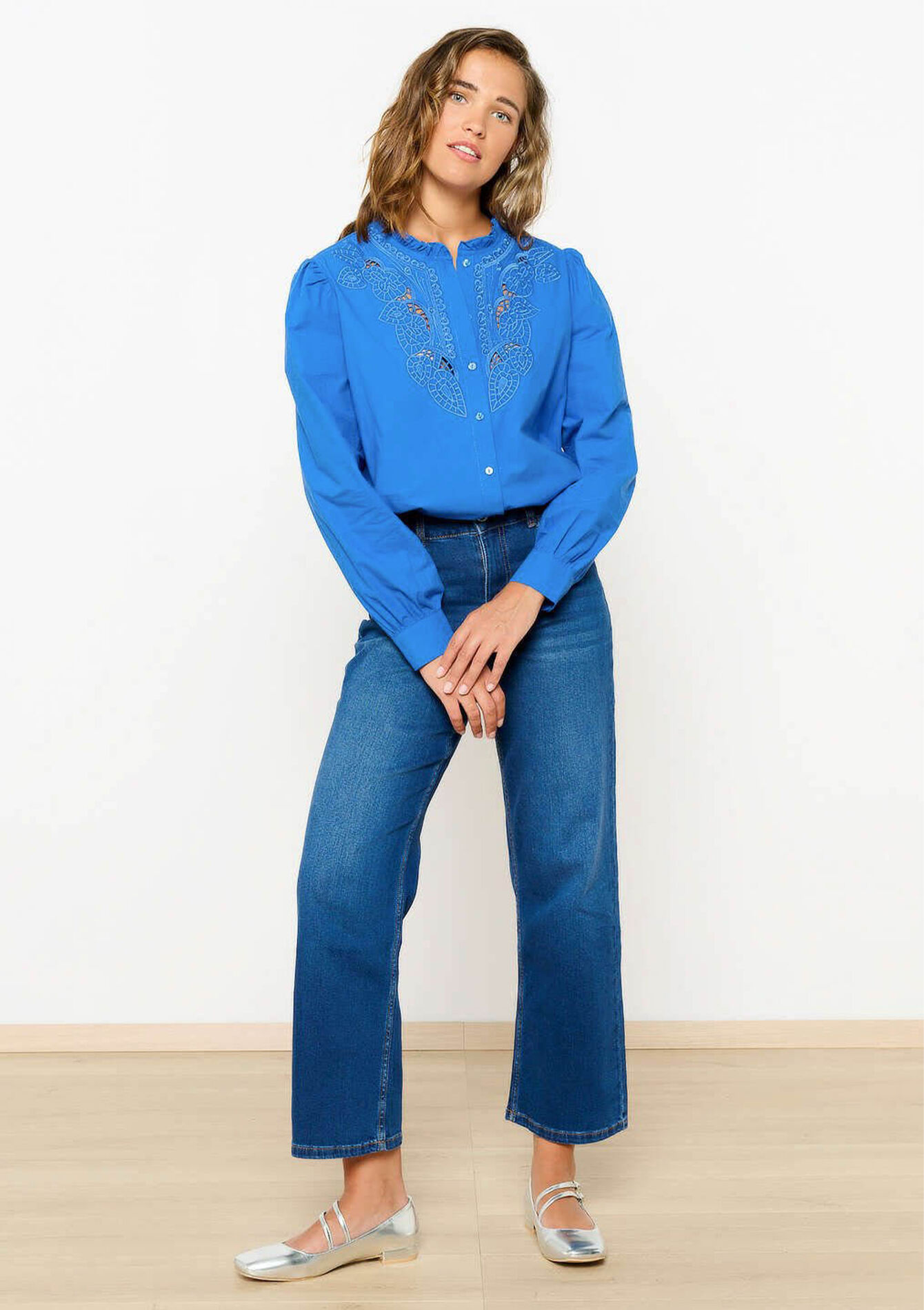 Blouse met cut-outs, Blouse met cut-outs - ELECTRIC BLUE - 05702615_1619