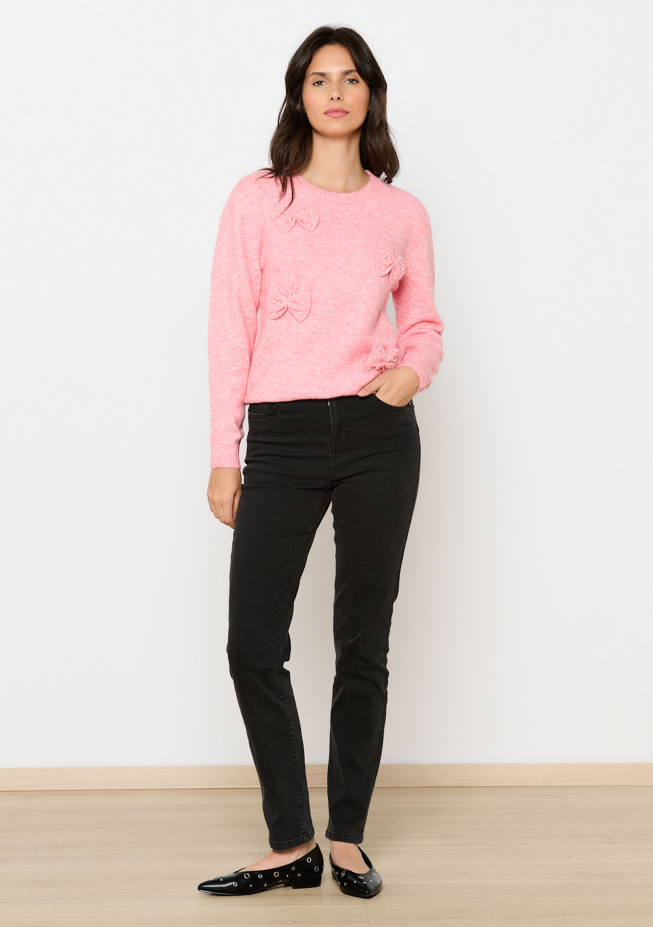 Trui met strikjes - PINK BUBBLEGUM - 04006617_1477