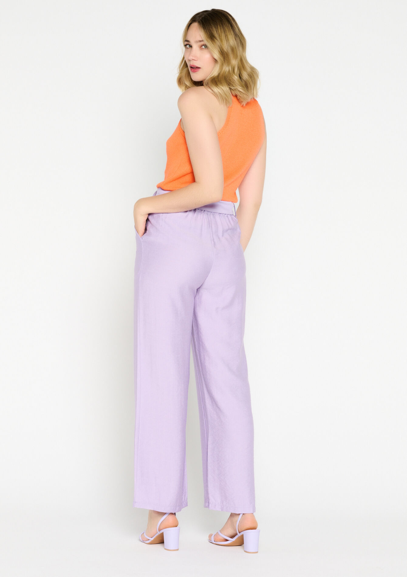 Wide trousers - PASTEL LILAC - 06600760_1493
