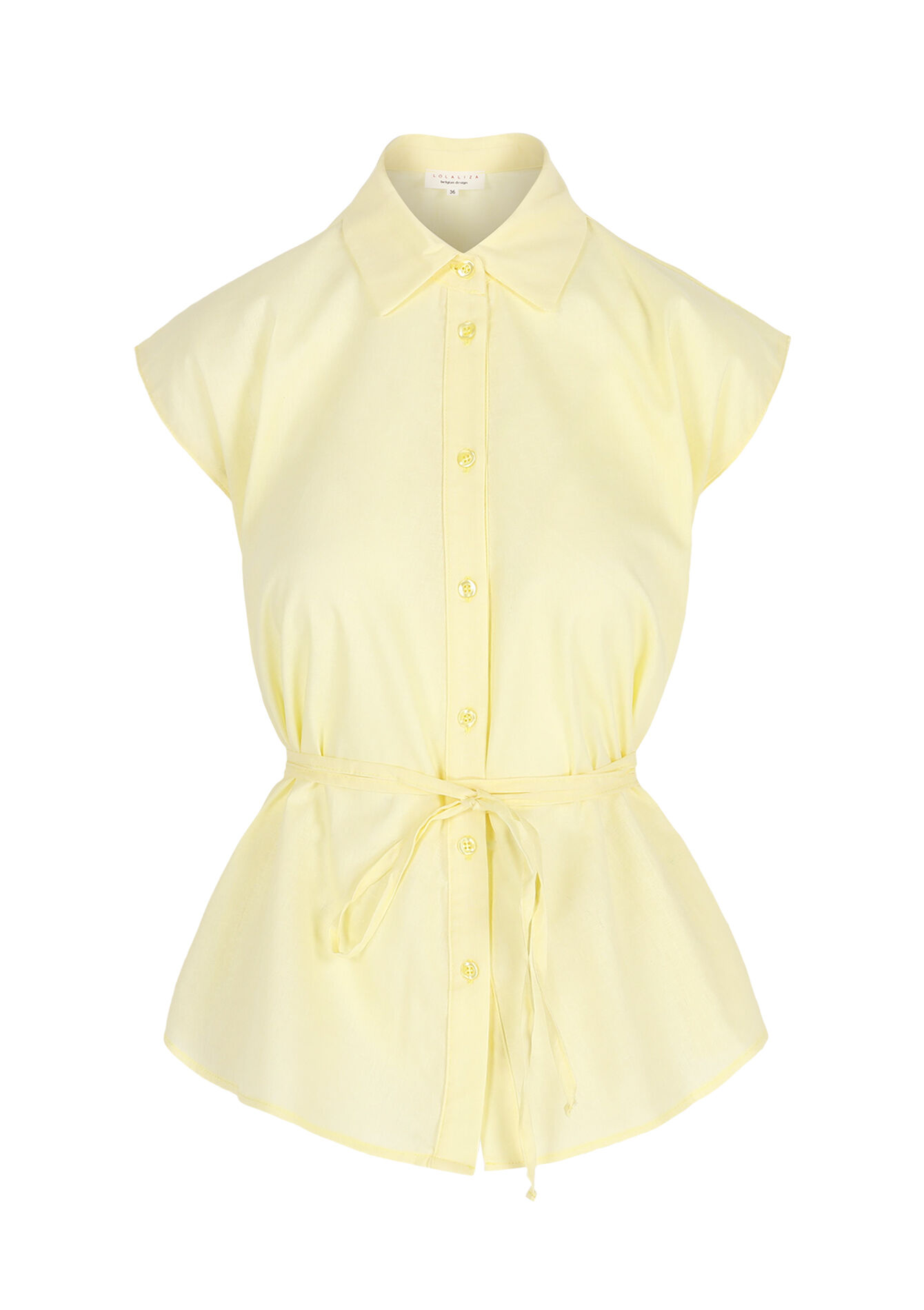 Belted wrap blouse - YELLOW PASTEL - 05702841_5004