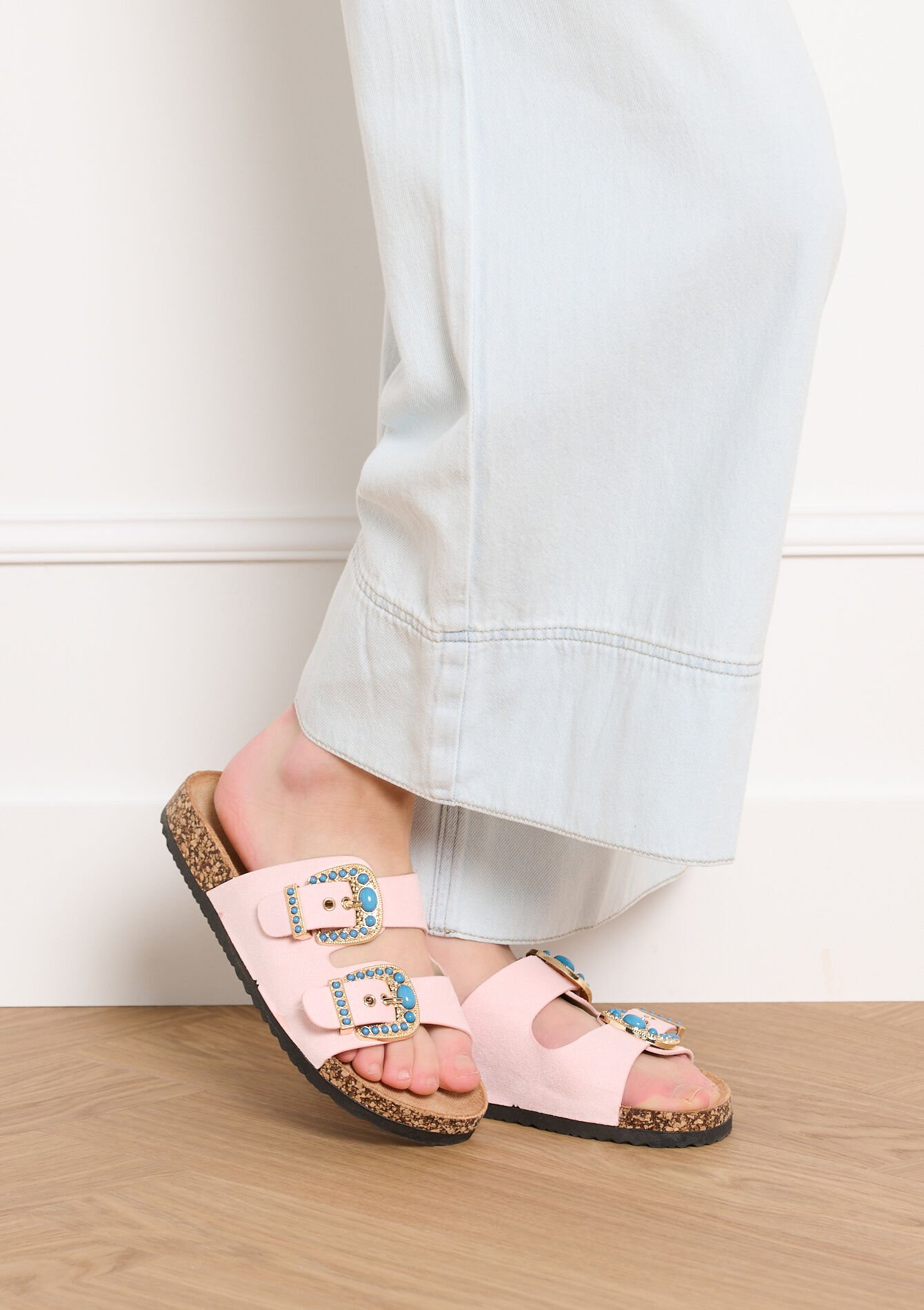 Sandalen met siergespen, , front