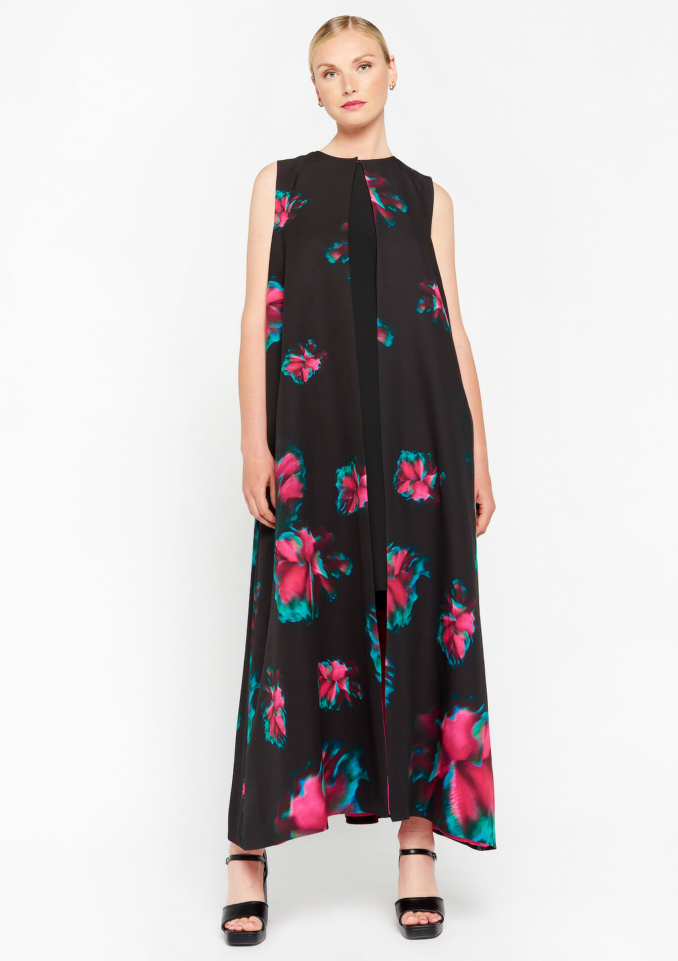 Korte jurk met cape, Korte jurk met cape - BLACK - 08602047_1119