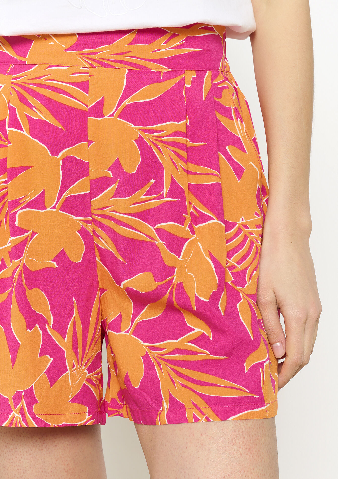 Luchtige bedrukte short, Luchtige bedrukte short - FUCHSIA - 1117550