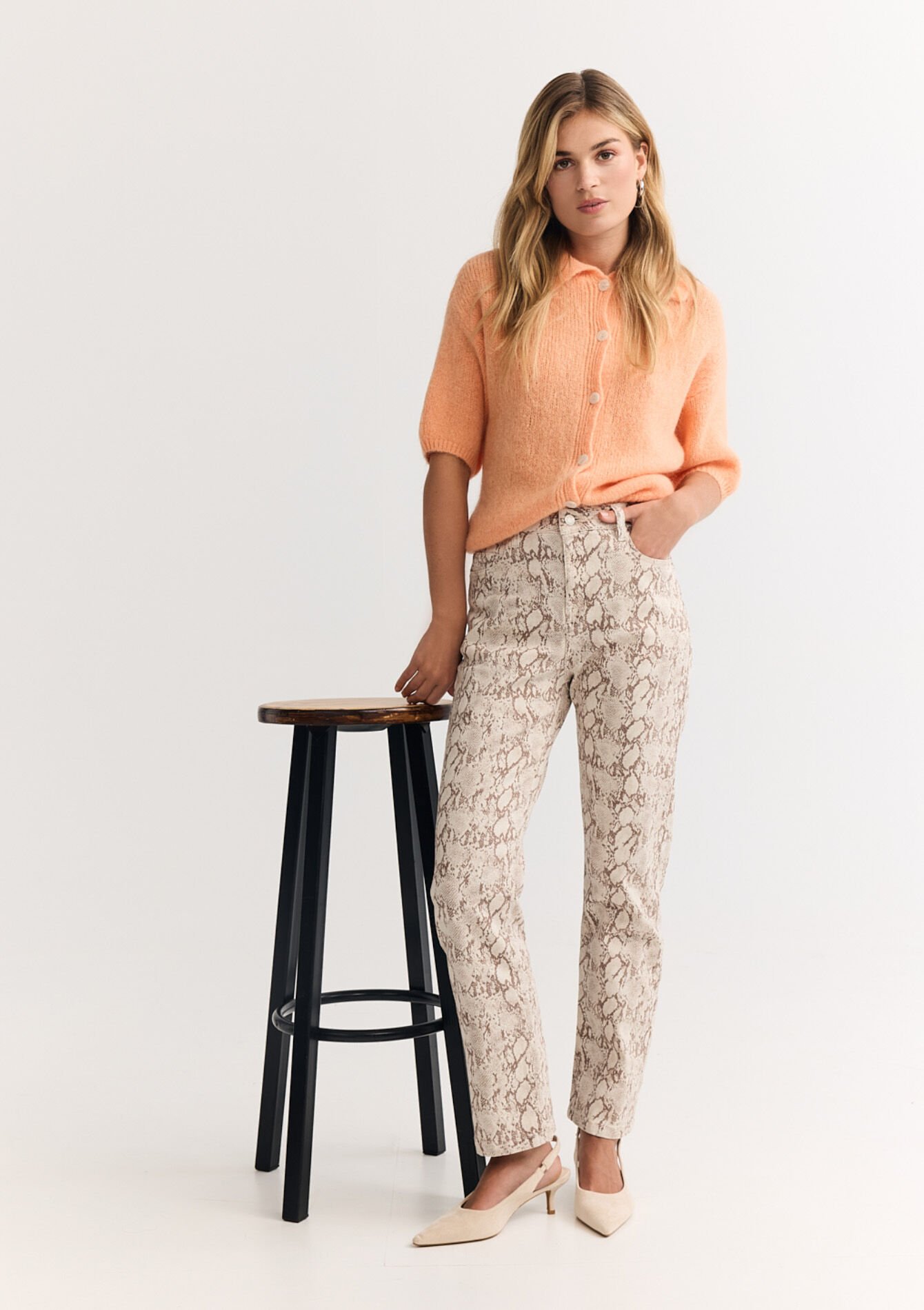 Broek met pythonprint, Broek met pythonprint - BEIGE COFFEE - 06004591_2561