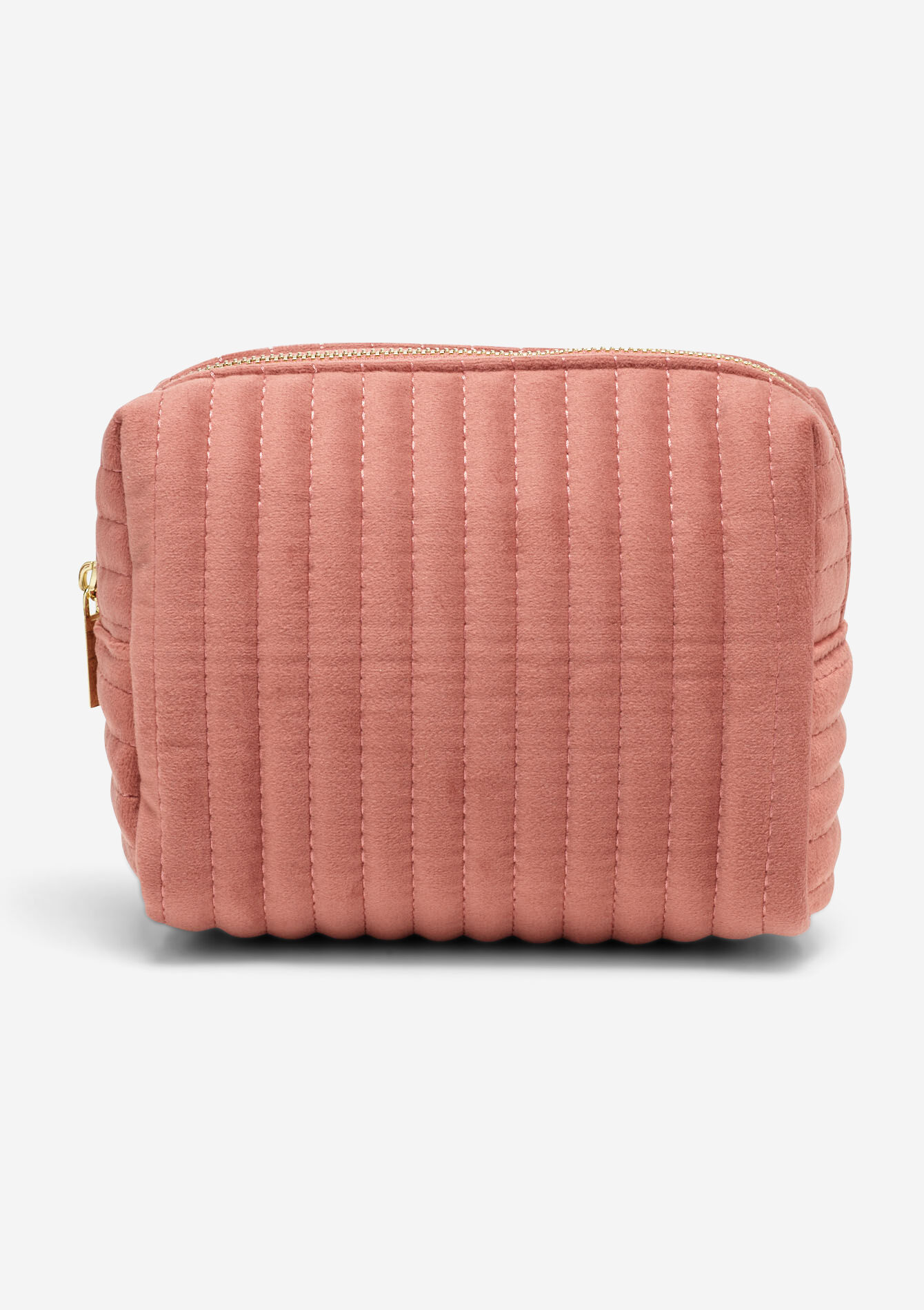 Gewatteerde velvet pouch, Gewatteerde velvet pouch - COSMETIC PINK - 14001941_5733