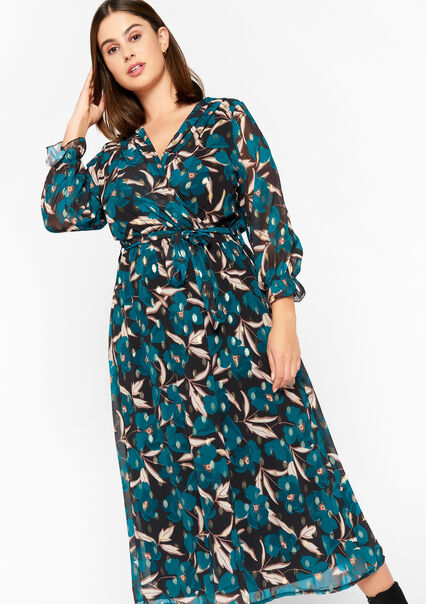 Wrap dress with floral print - BLUE DUCK - 08601847_2922