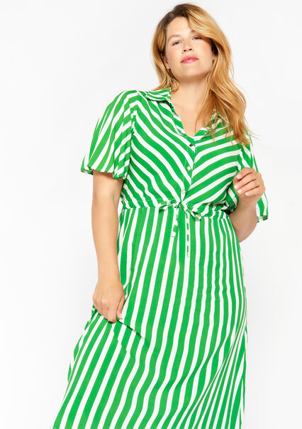 Striped shirt dress - GREEN APPLE  - 08601617_1783