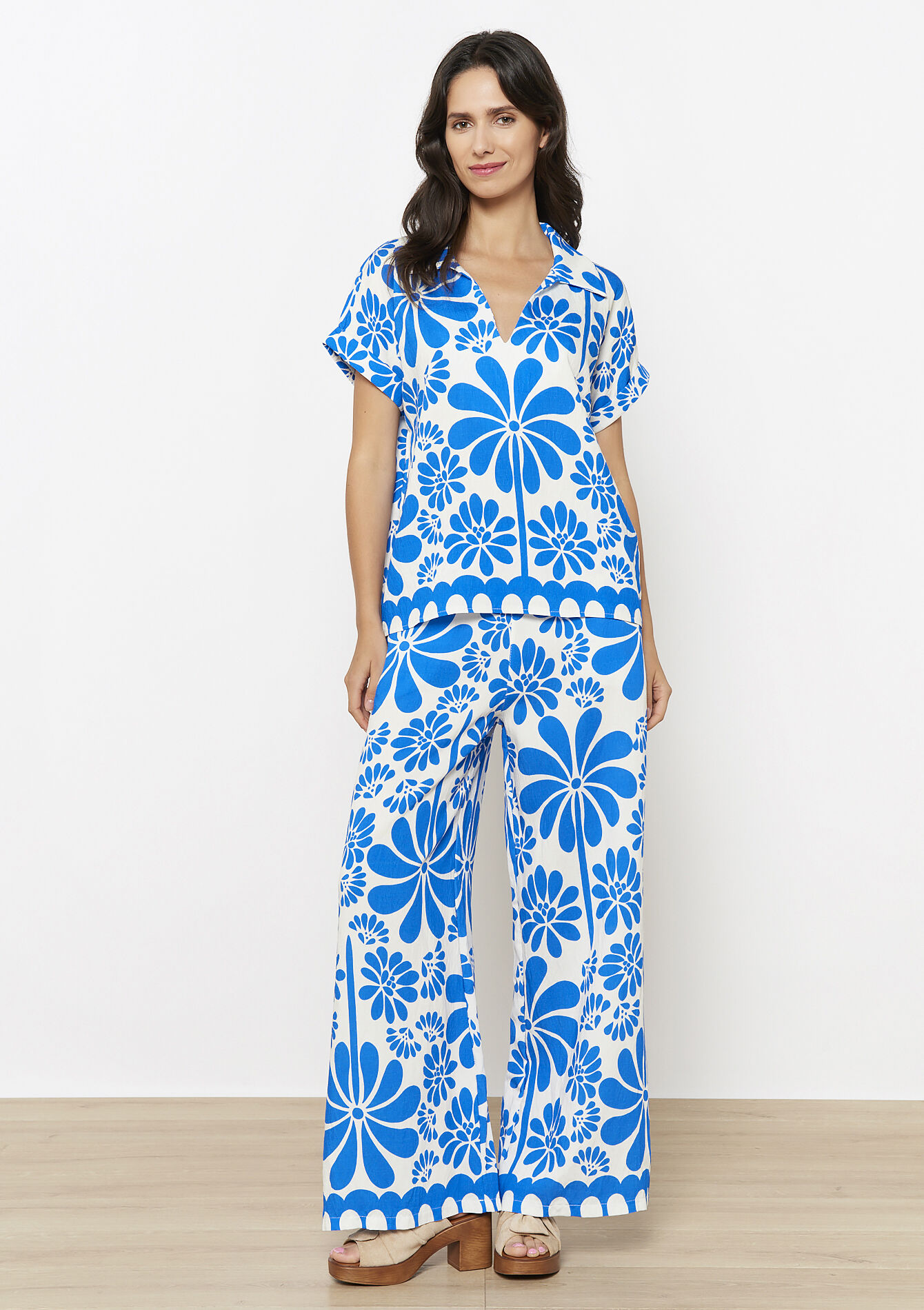 Blouse met bloemenprint - ELECTRIC BLUE - 05702856_1619