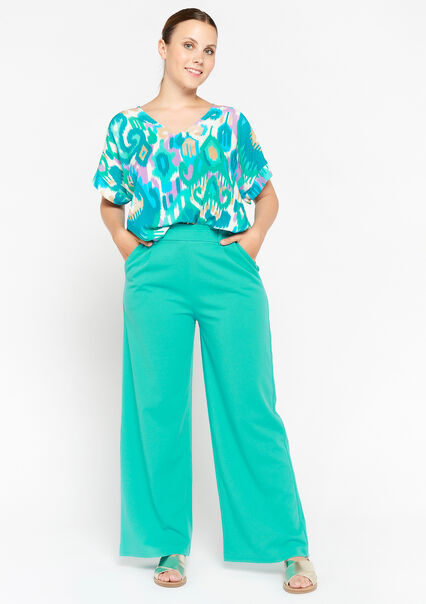 Wide trousers - TURQUOISE - 06600744_1759