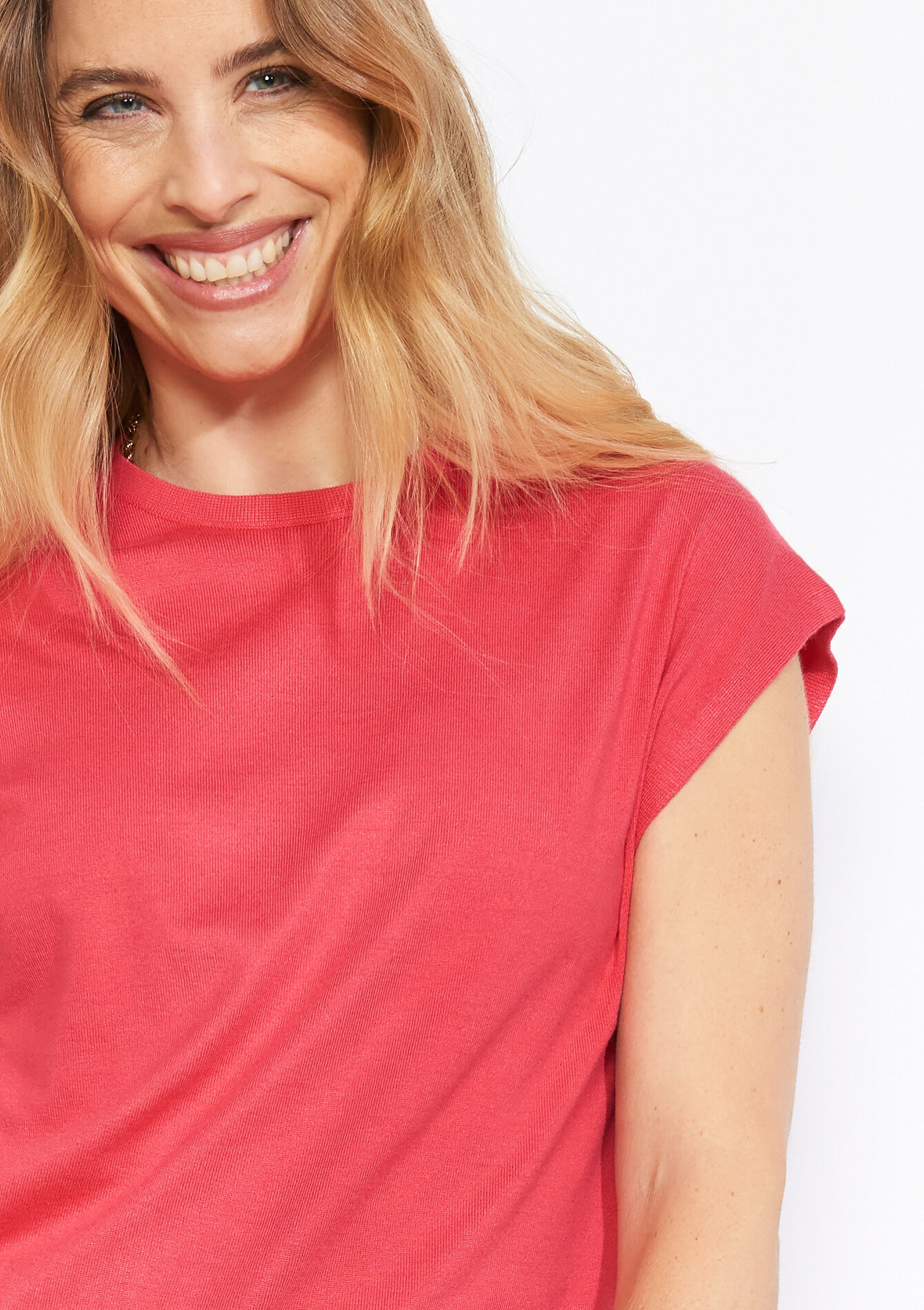 Lichte gebreide tanktop - RED FRAMBOISE - 04007028_1496