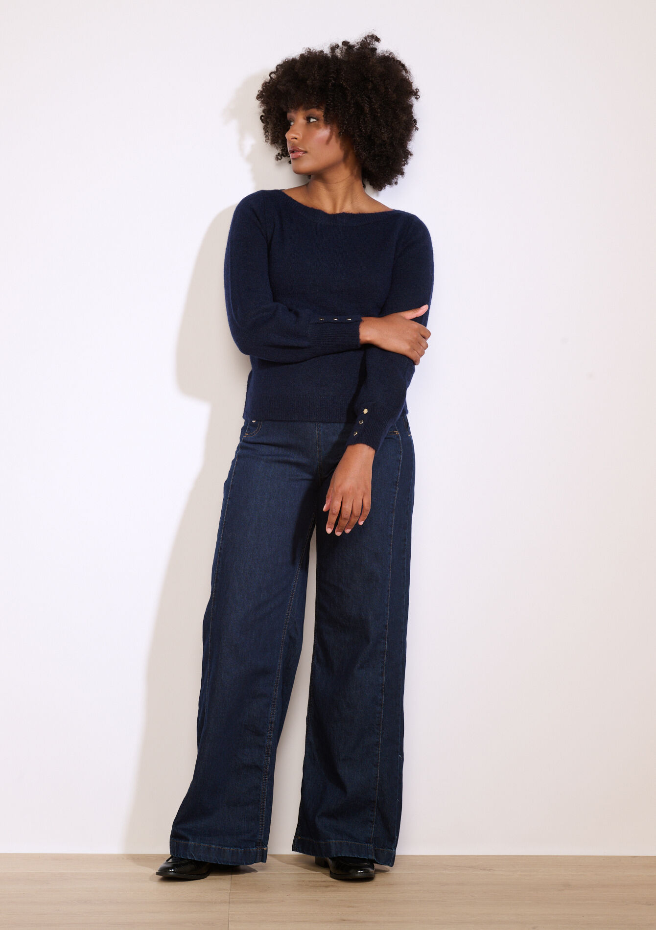 Trui met knopen op mouw, Trui met knopen op mouw - NAVY BASIC - 04006915_2723