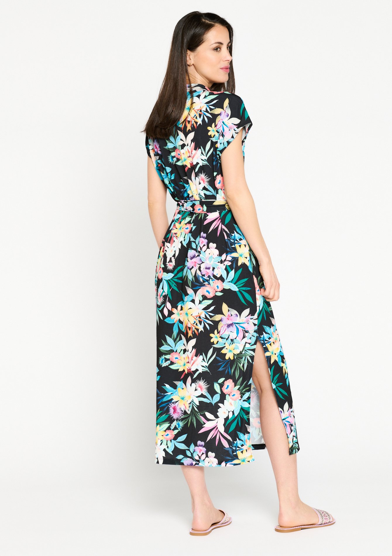 Robe longue ?� imprim?� tropical - LolaLiza