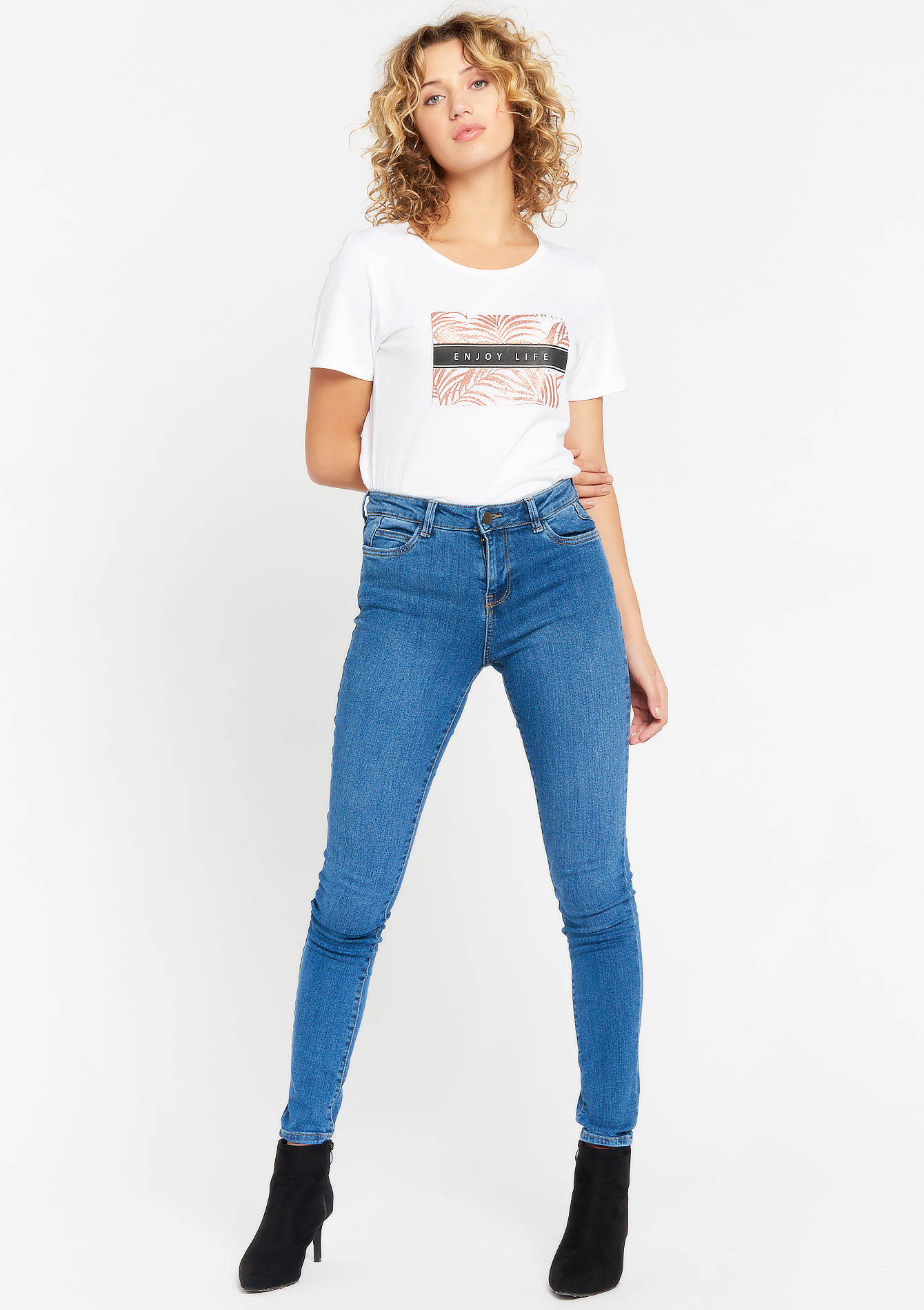 Skinny jeans met normale taille - MEDIUM BLUE - 22000202_0500