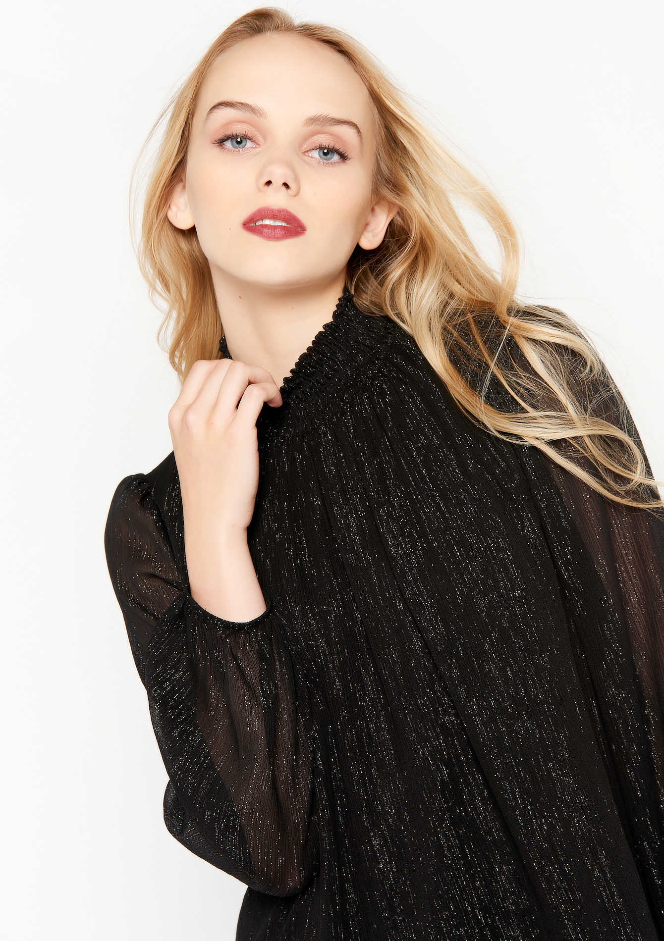 Chemisier avec fronce et paillettes