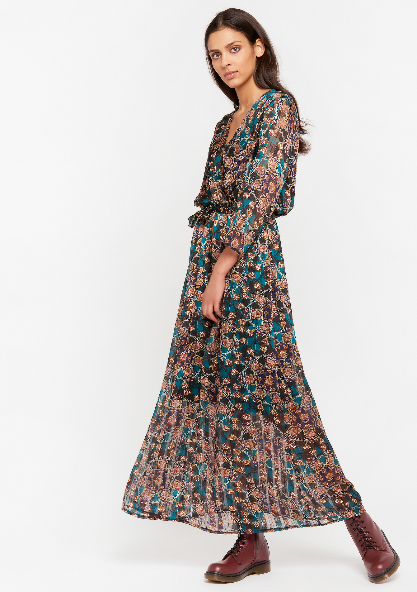 Wrap dress with flower print - LolaLiza