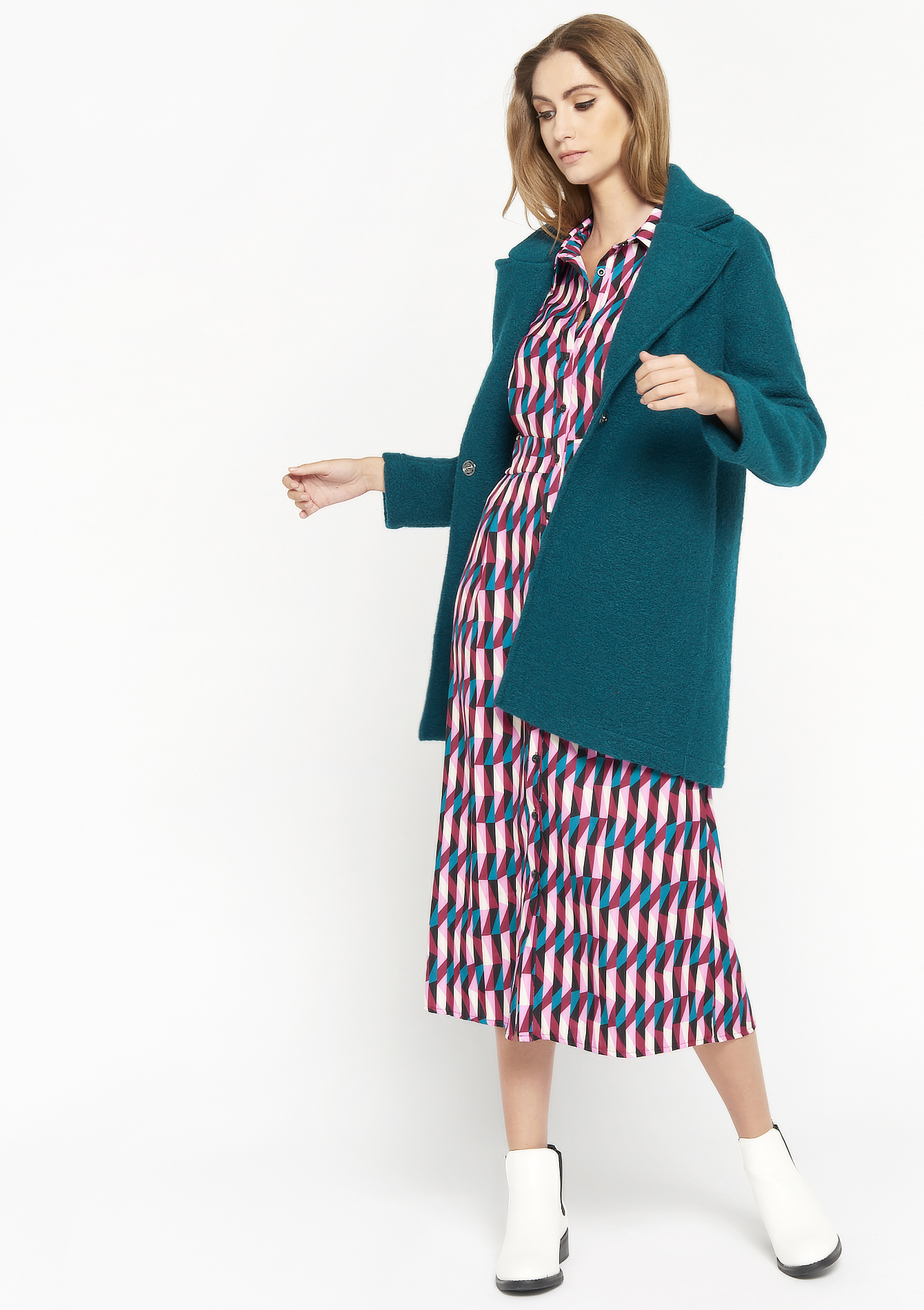 Manteau en laine avec col