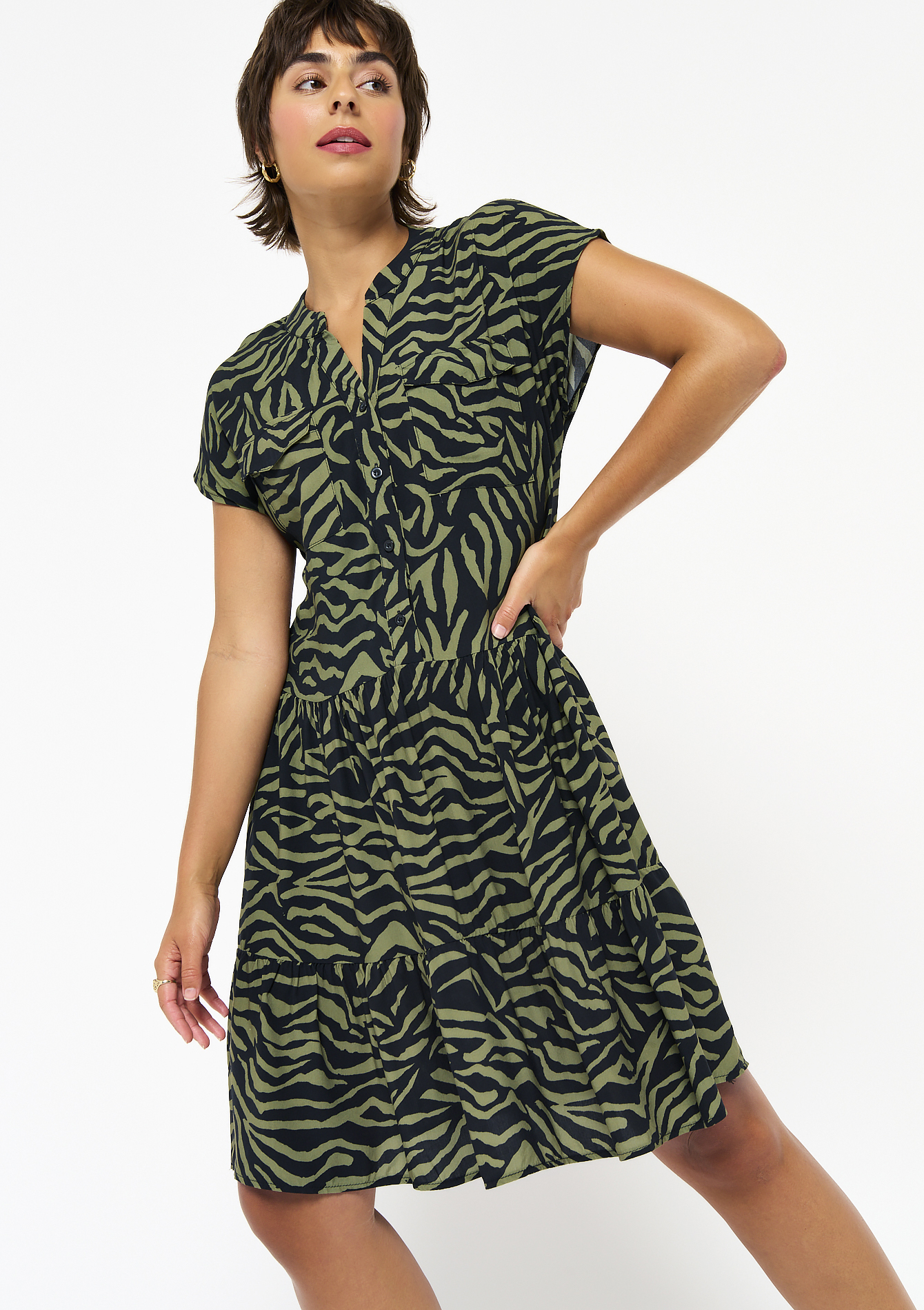 Robe courte à imprimé zèbre