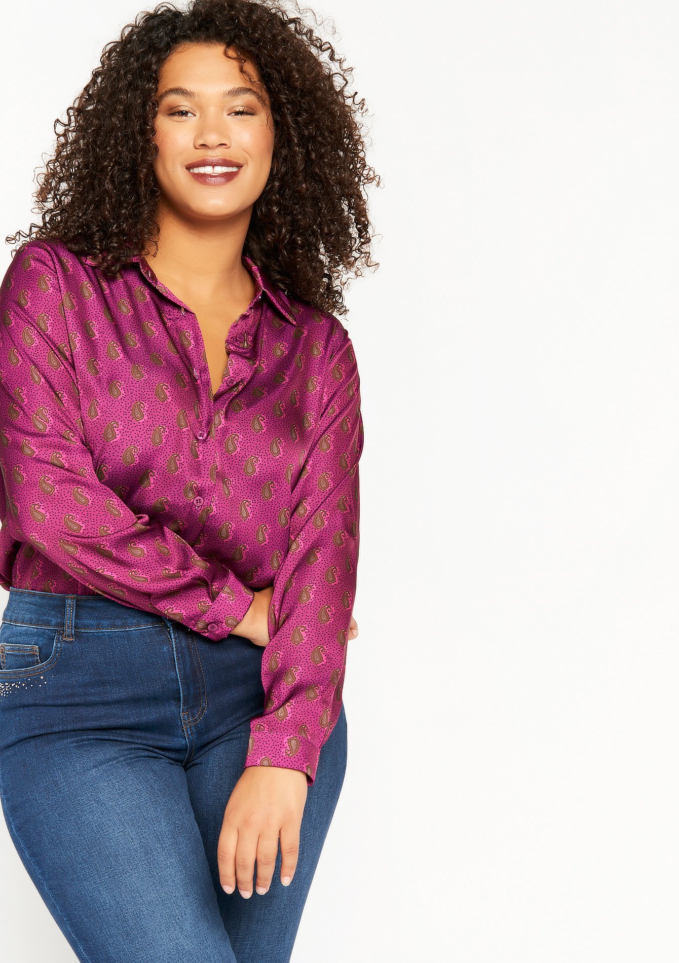 Chemise oversize en satin