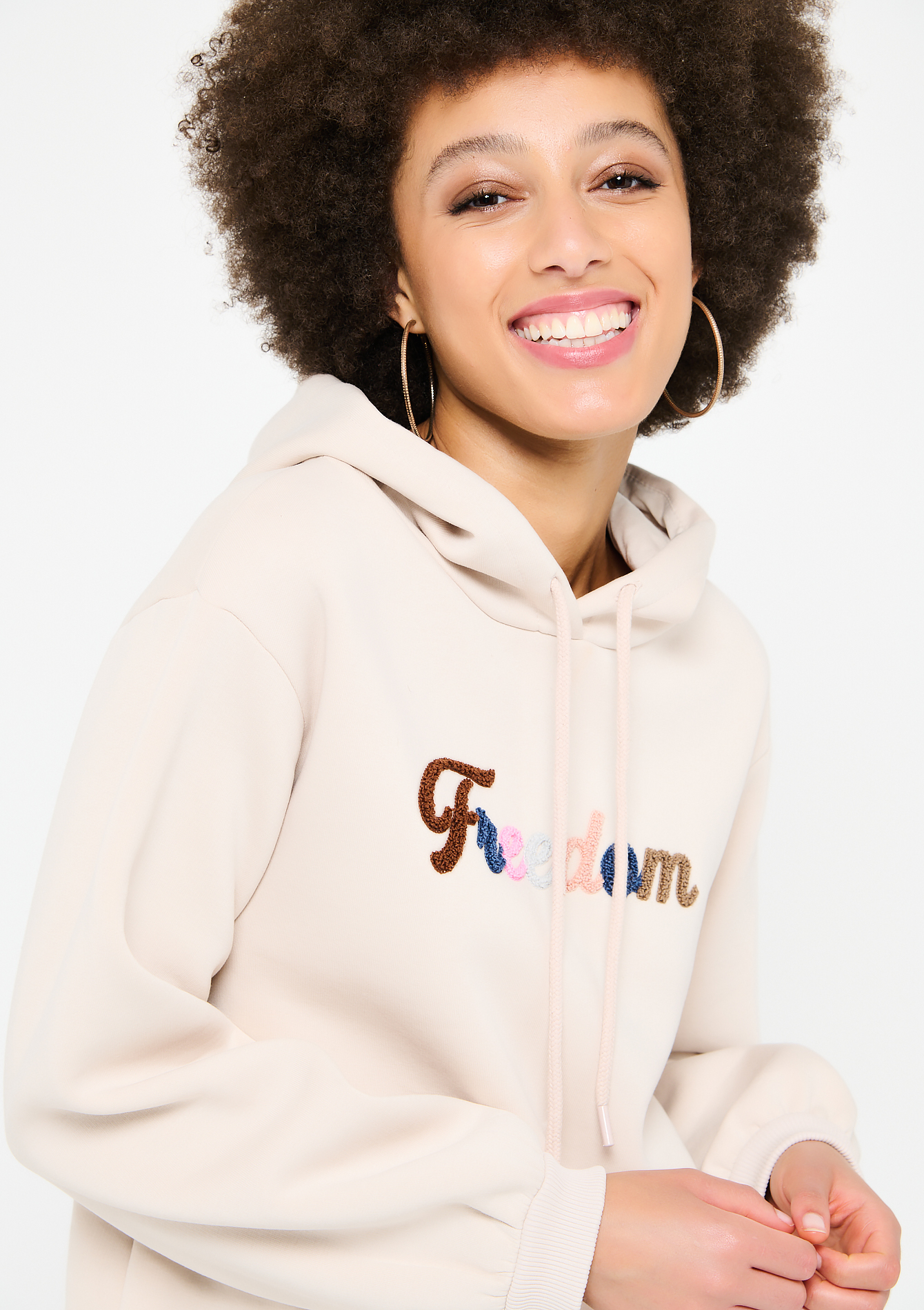 Sweat à capuche avec texte