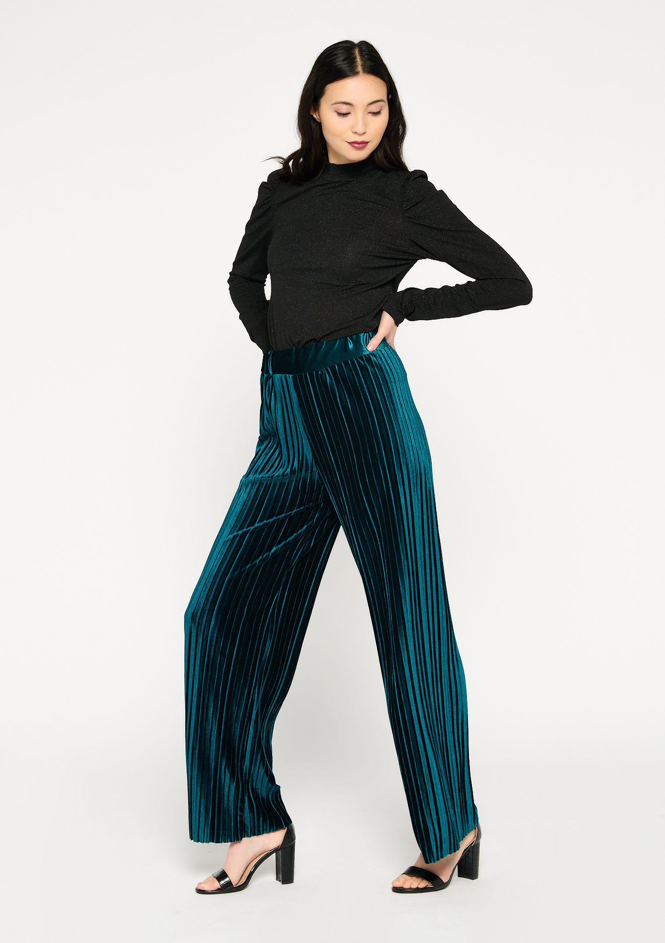 Pantalon long plissé