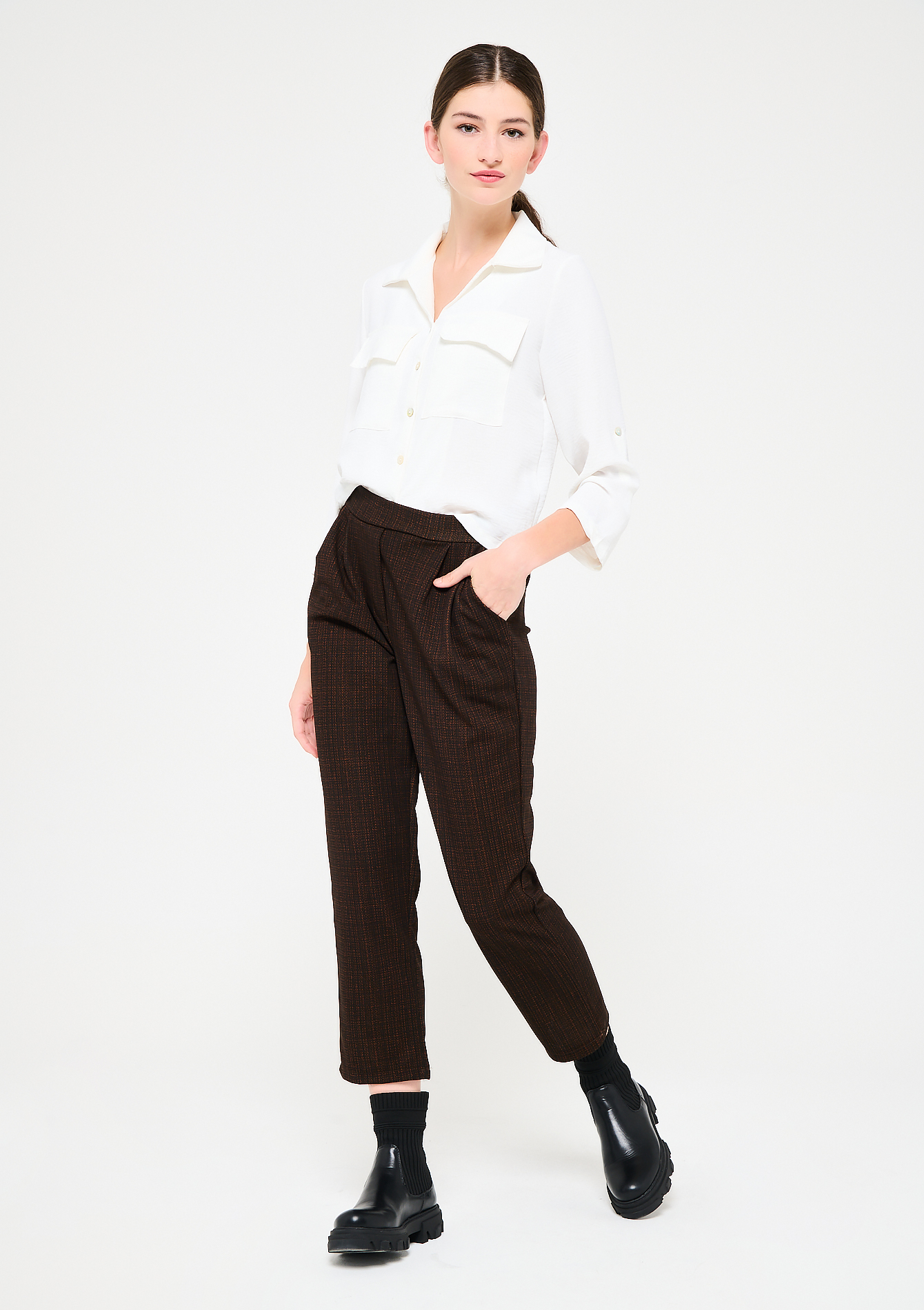 Pantalon classique en tweed