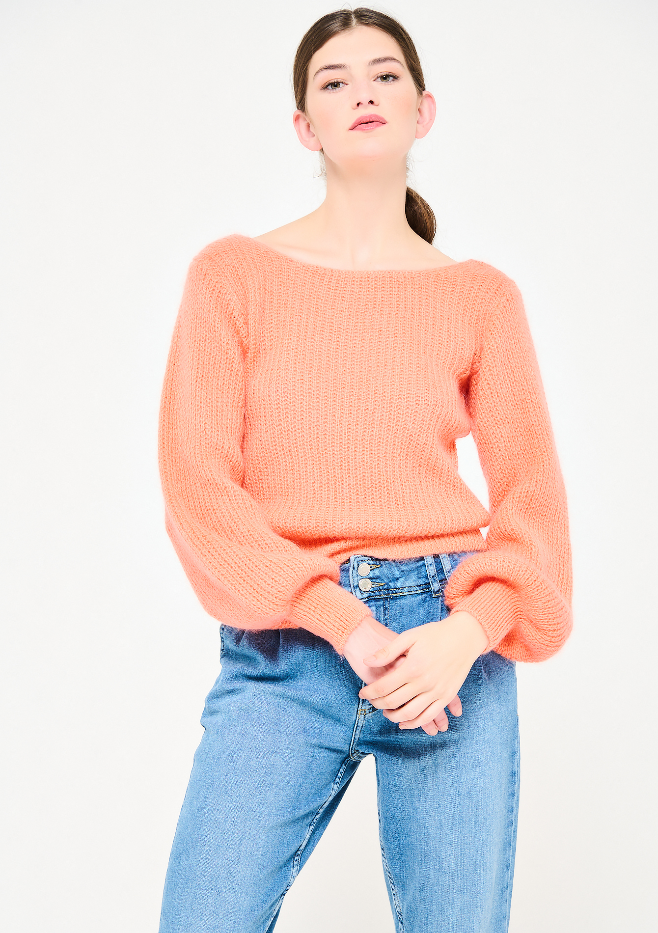 Pull en maille avec motif cotelé