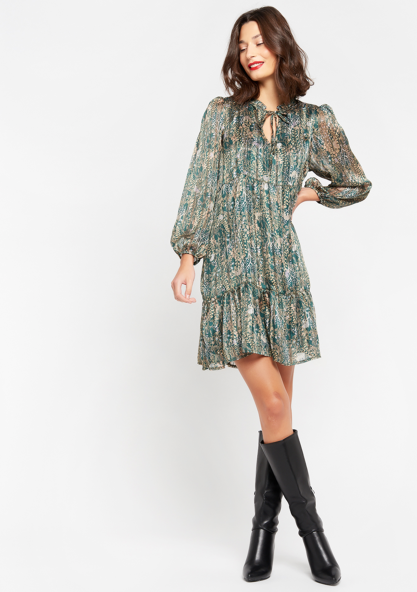 Robe mini babydoll fleurie LolaLiza