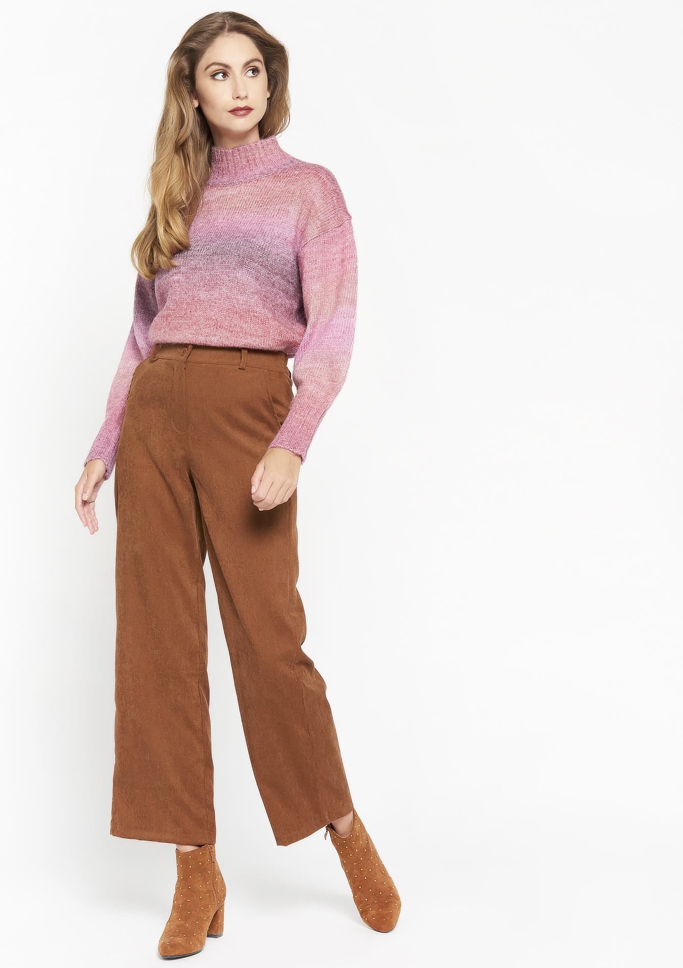 Pantalon large en velours côtelé