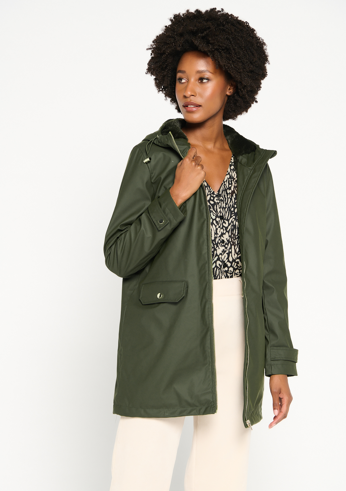 Parka avec effet huilé