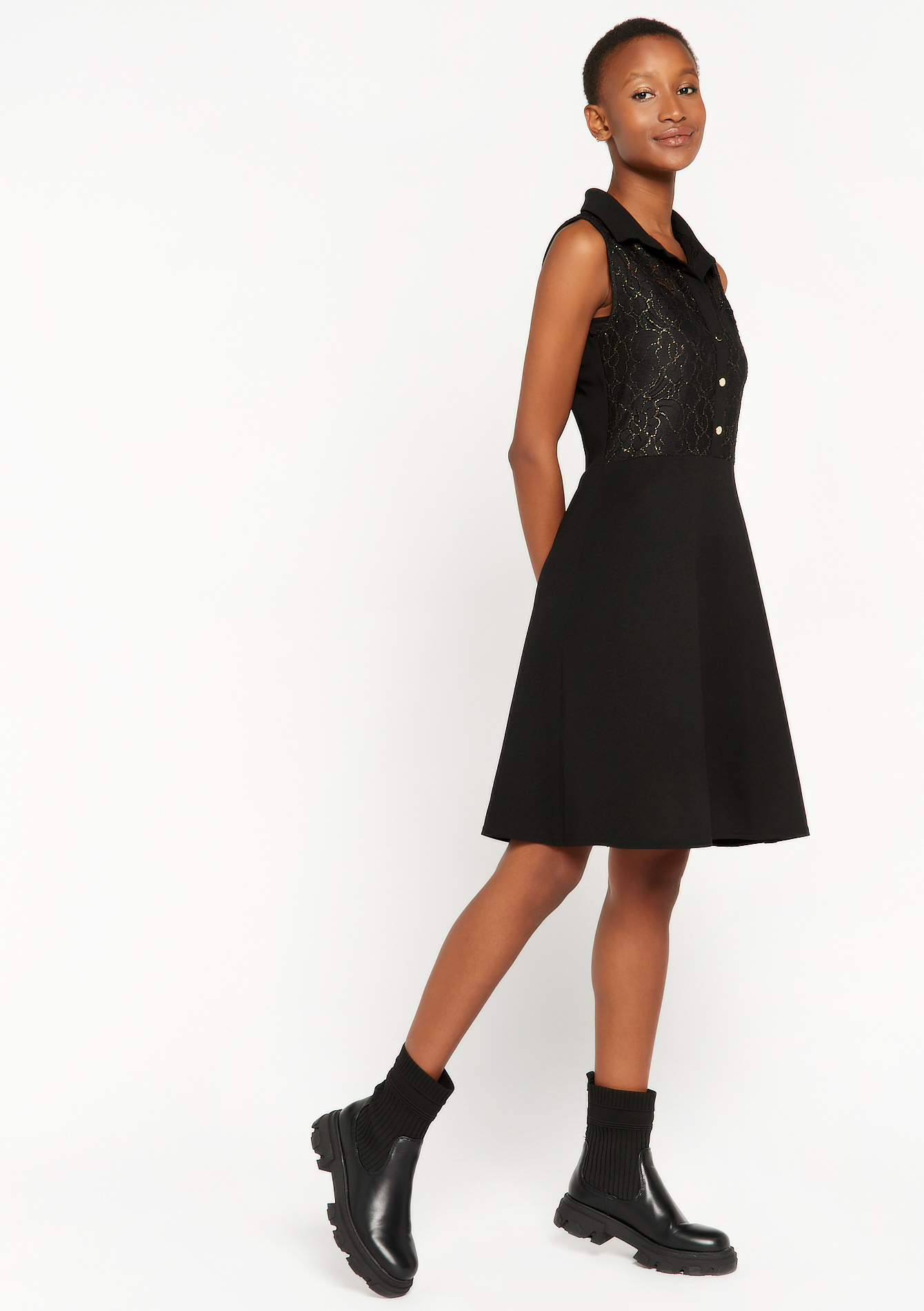 Robe chemise sans manches