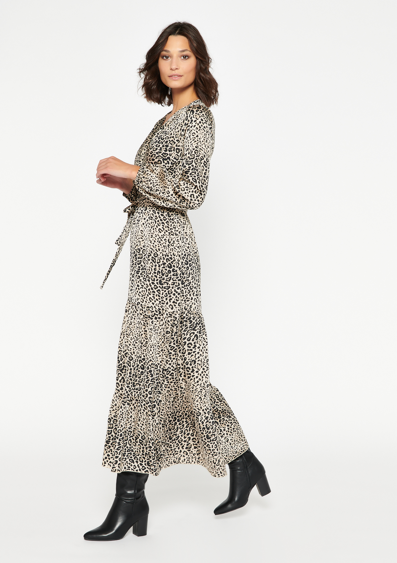 Zuidelijk geschiedenis camouflage Maxi jurk met luipaardprint - LolaLiza