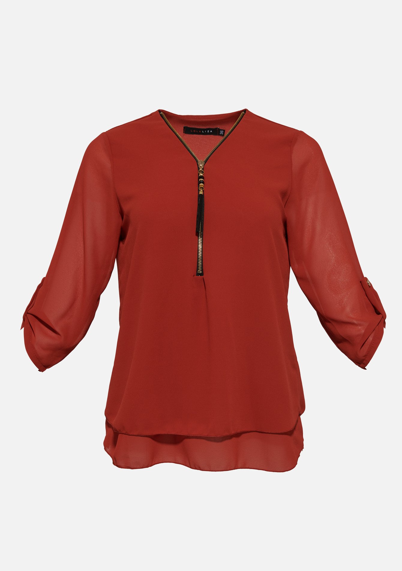 Blouse manches 3/4 et fermeture éclair