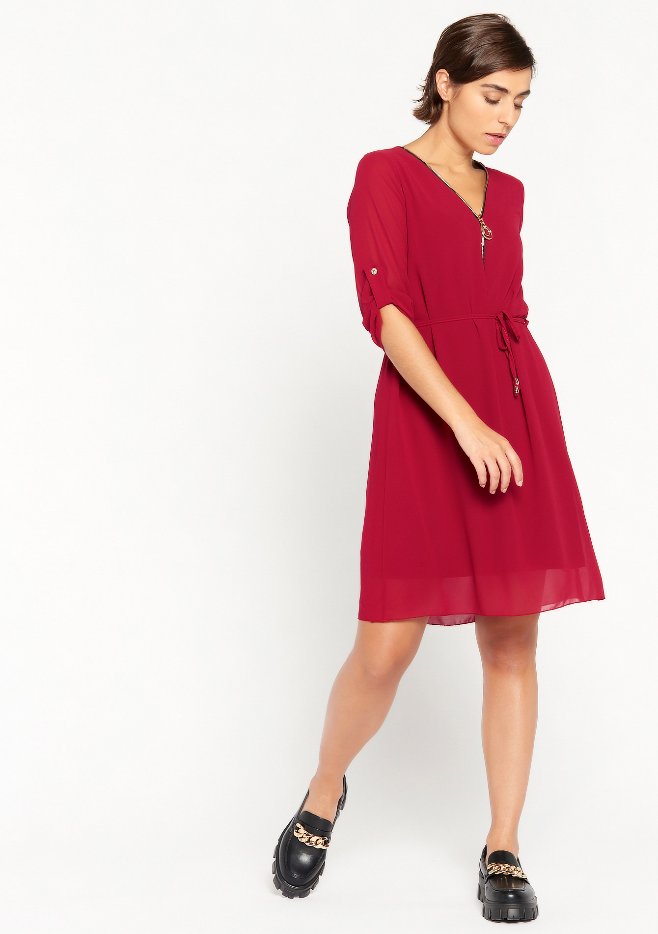 Robe droite avec zip