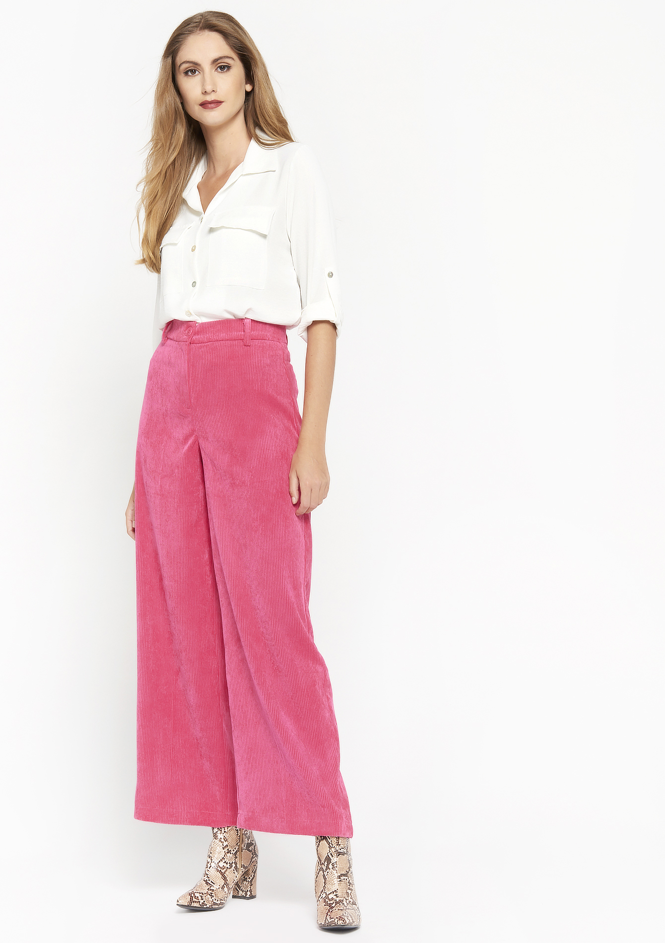 Pantalon large en velours cotelé