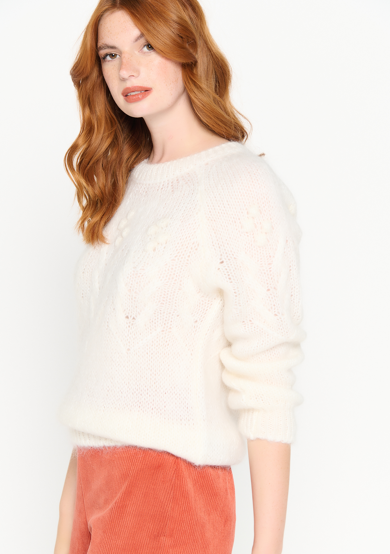 Pull doux a torsades - OFFWHITE - 04005691_1001