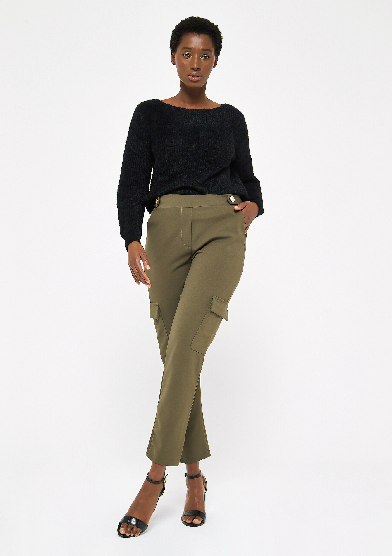 Loose-fitting cargo trousers - KHAKI ARMY - 06600519_4314