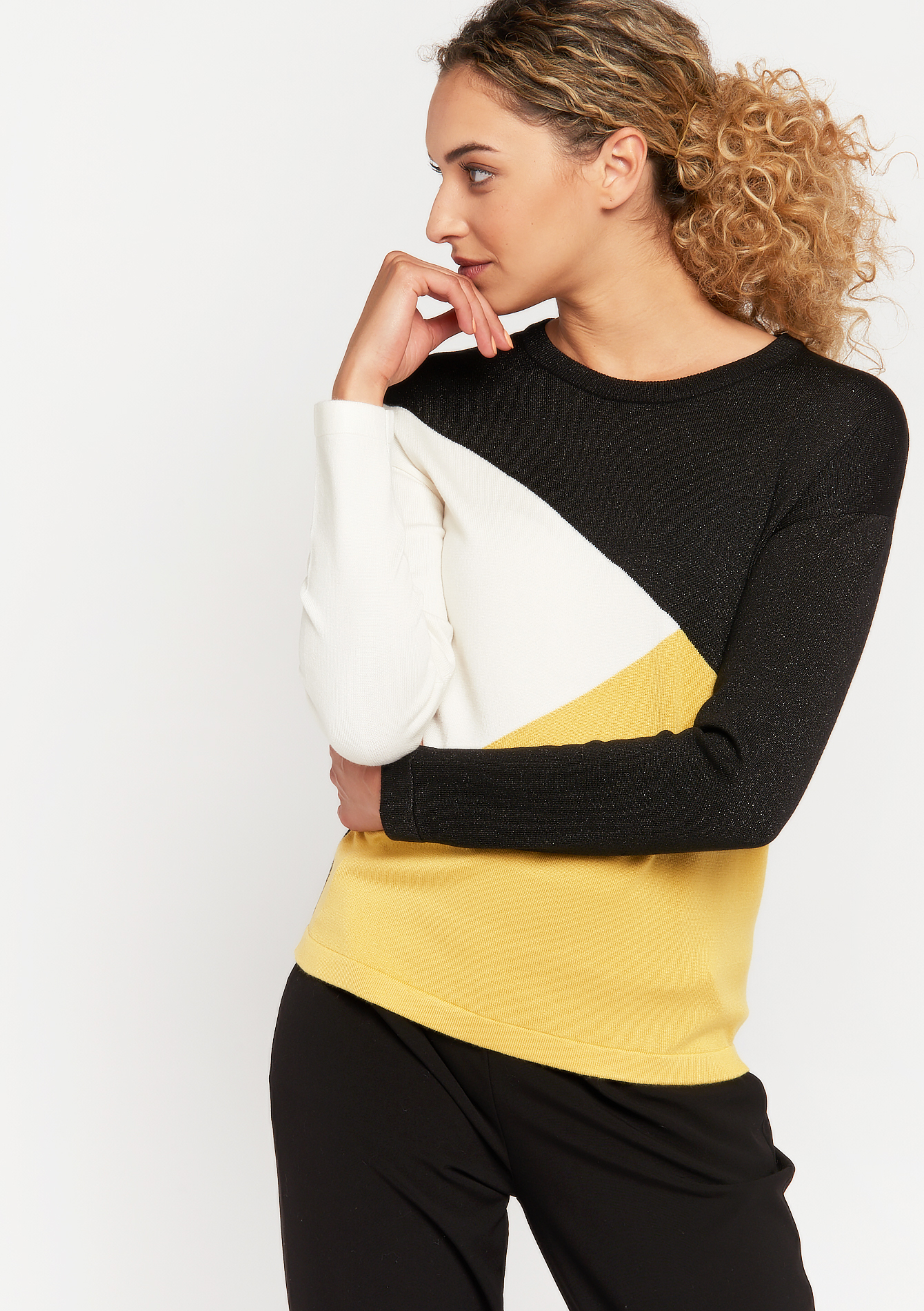 Lurex jumper with graphic print LolaLiza