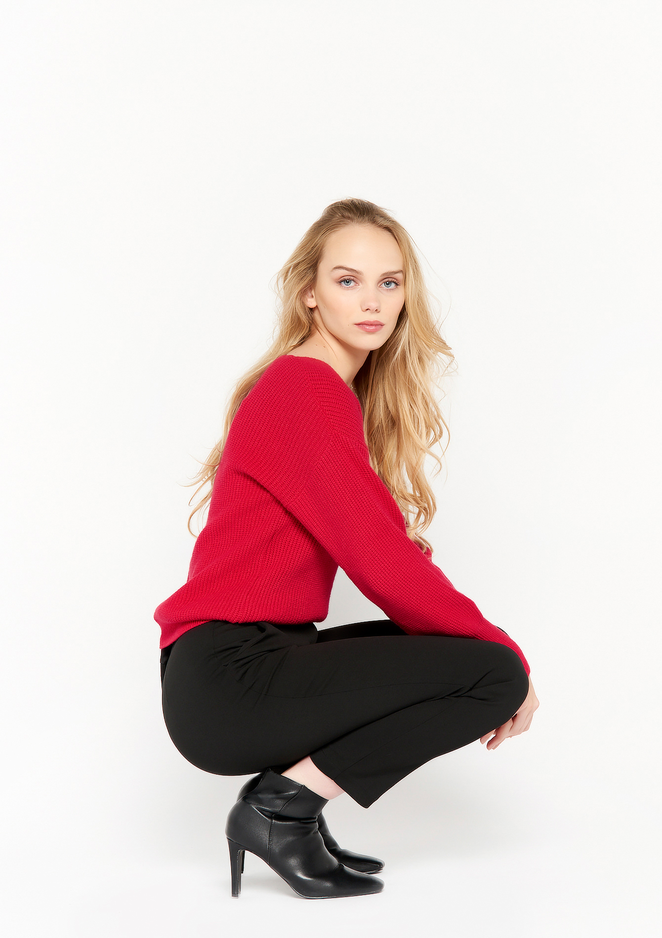 Pull en maille a large encolure en V