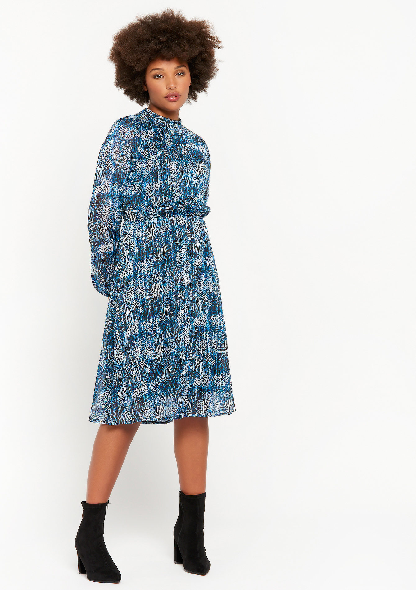 Robe midi a imprimé animal