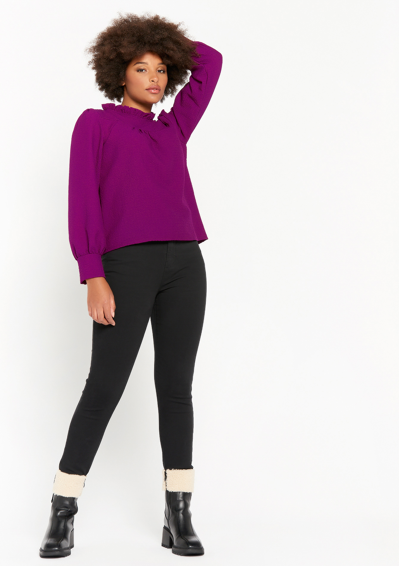 Chemisier avec col à volants