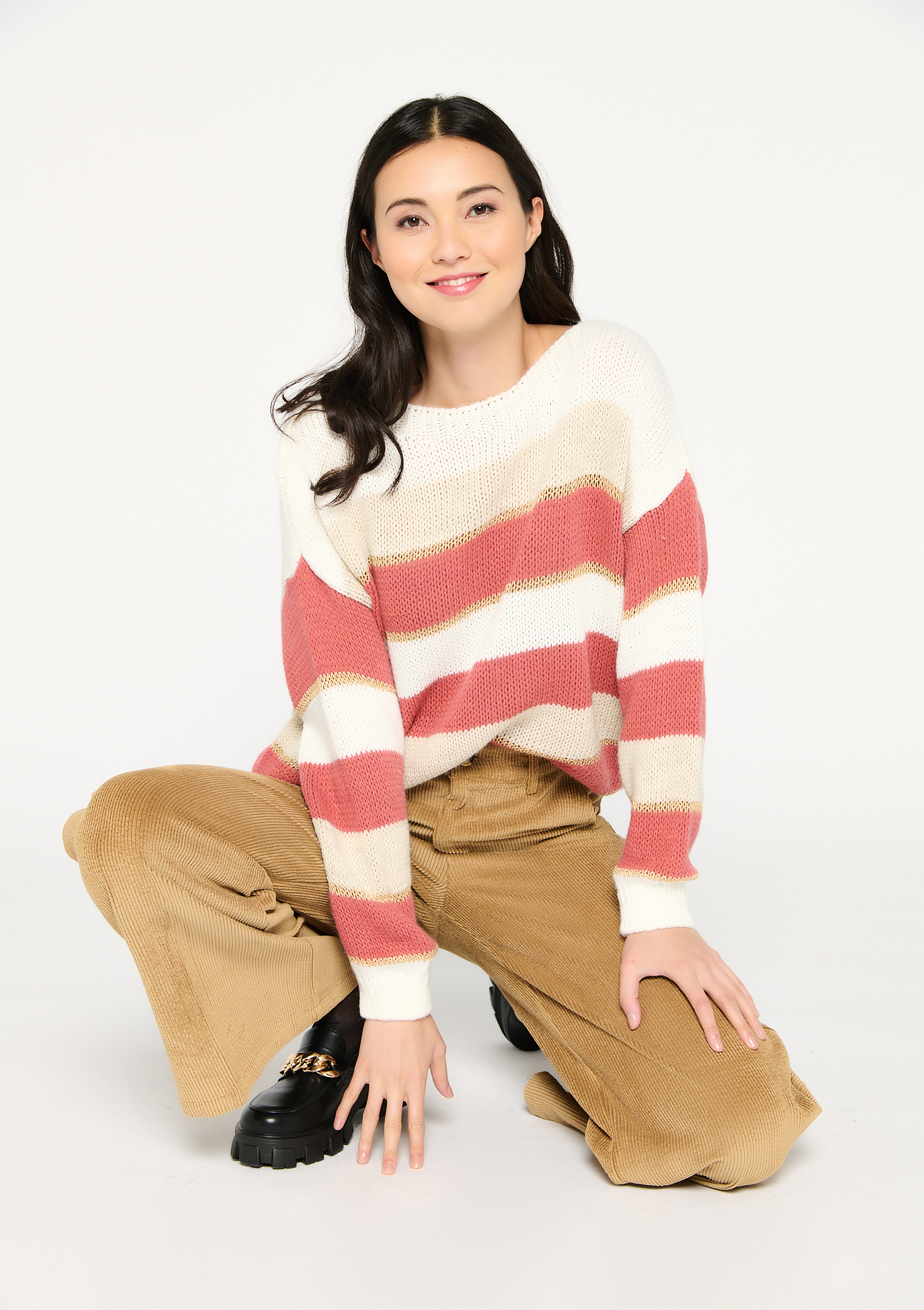 Pull avec blocs de couleur horizontaux