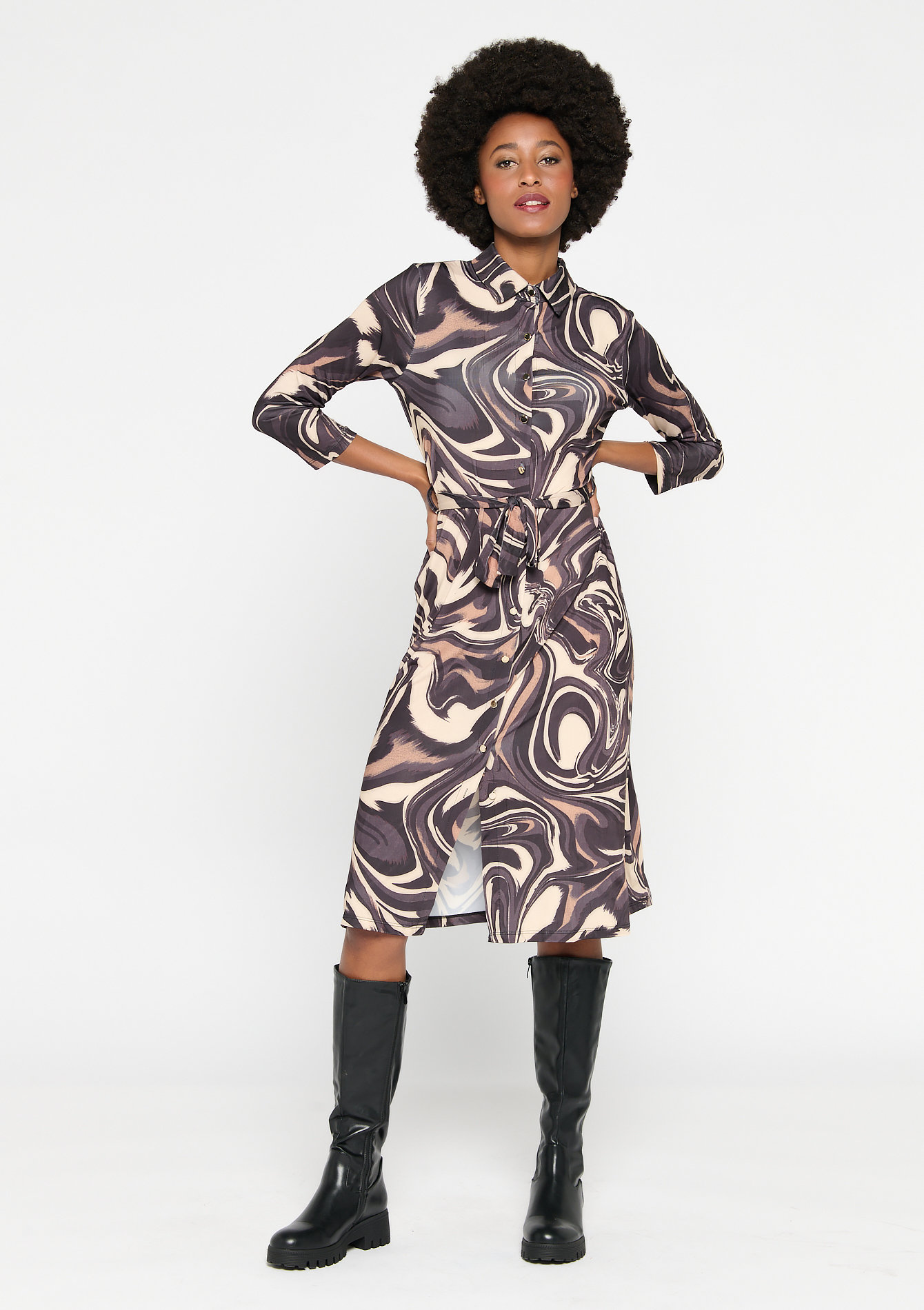 Robe chemise avec imprimé psychédélique