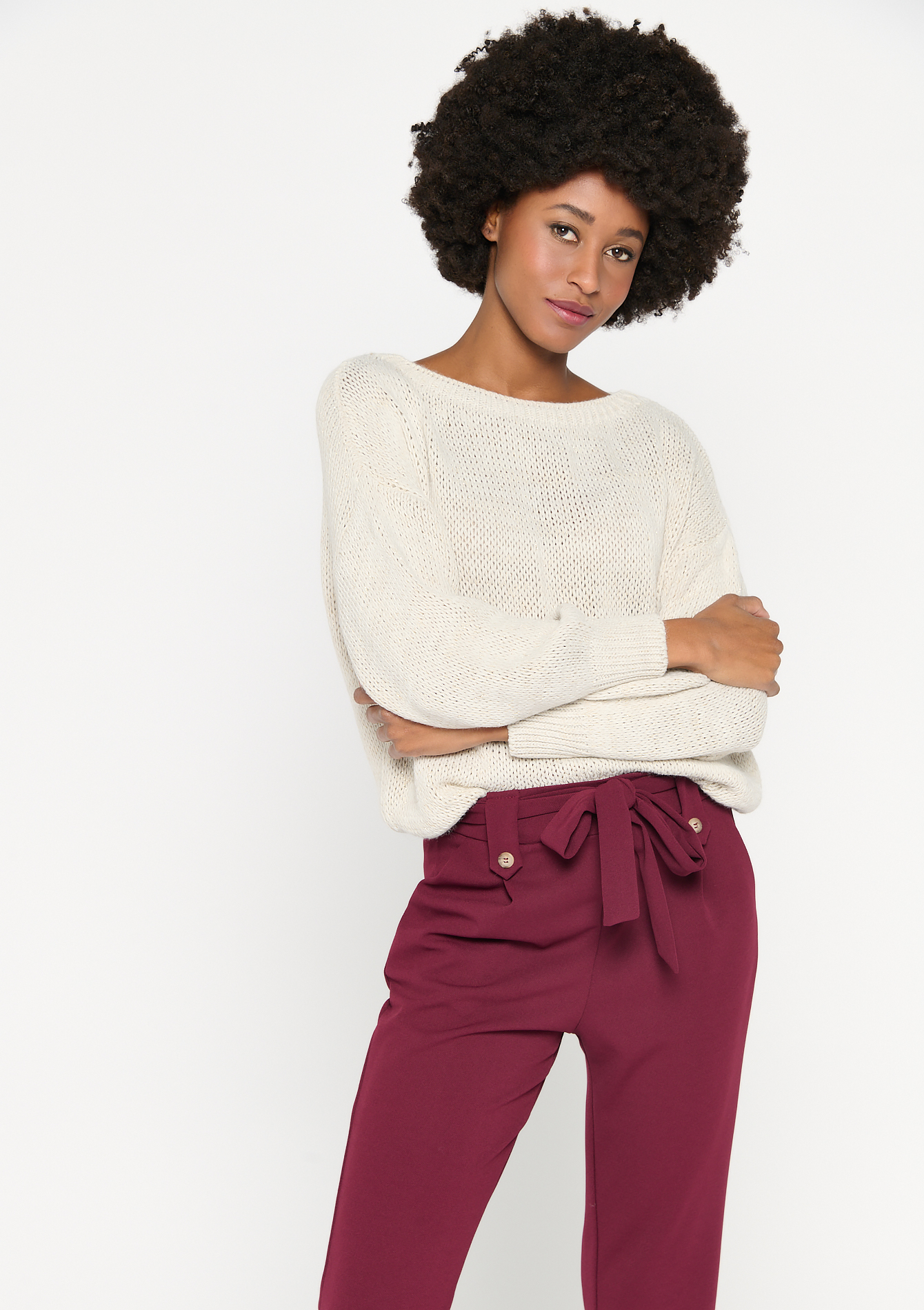 Pull a grosses mailles et lurex