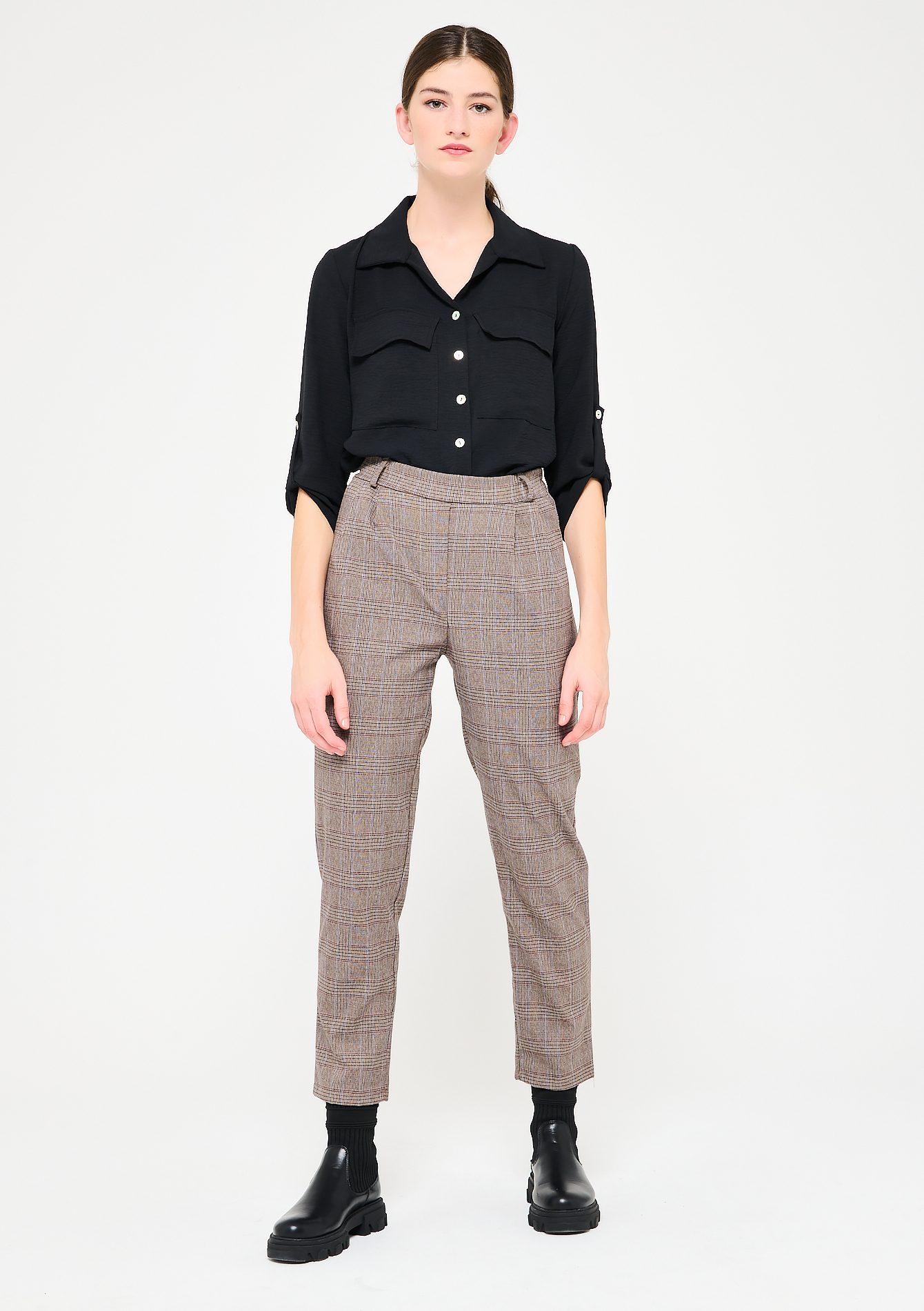 Pantalon classique a carreaux