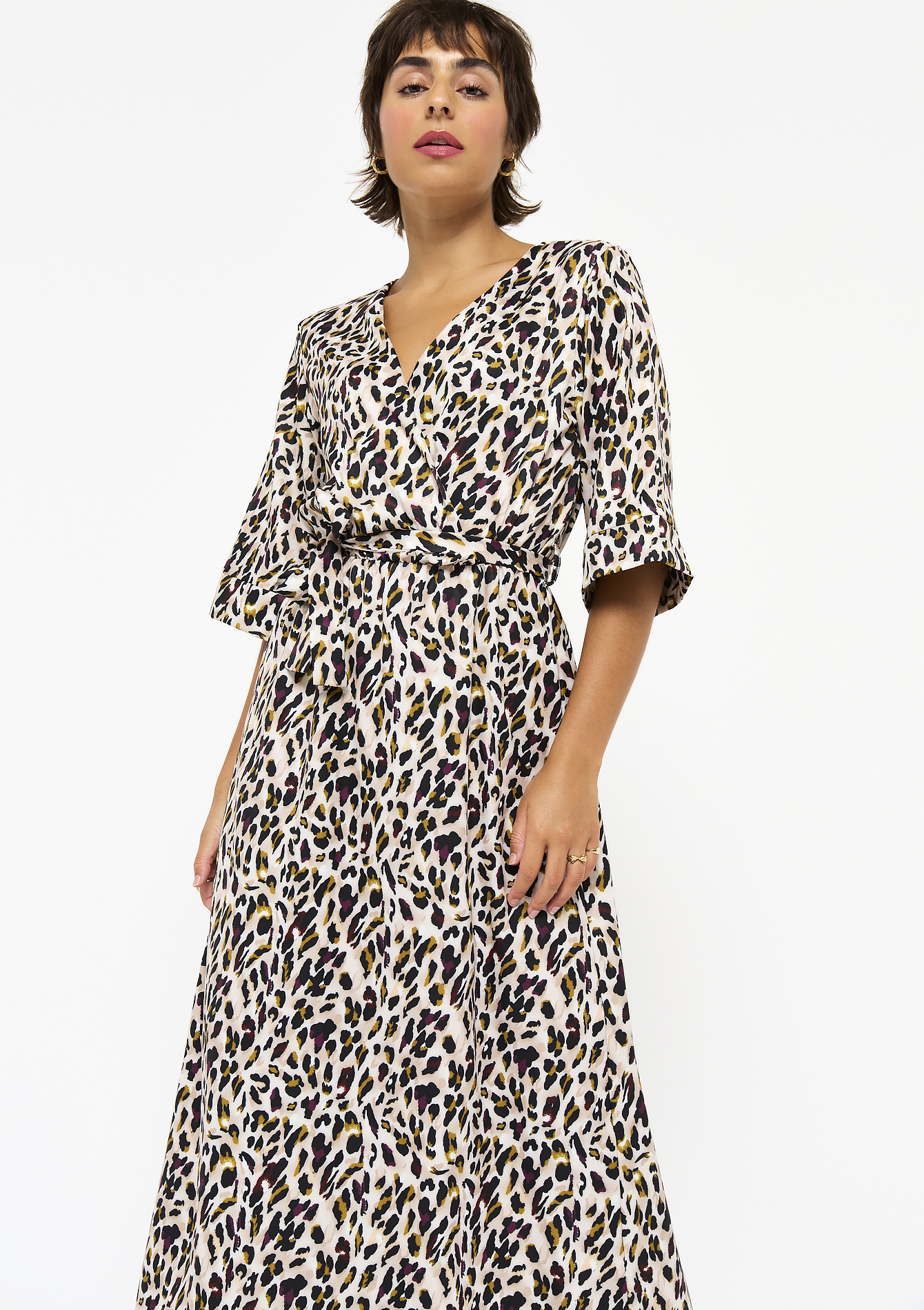 Robe longue à imprimé léopard - MULTICOLOR - 08601410_1000