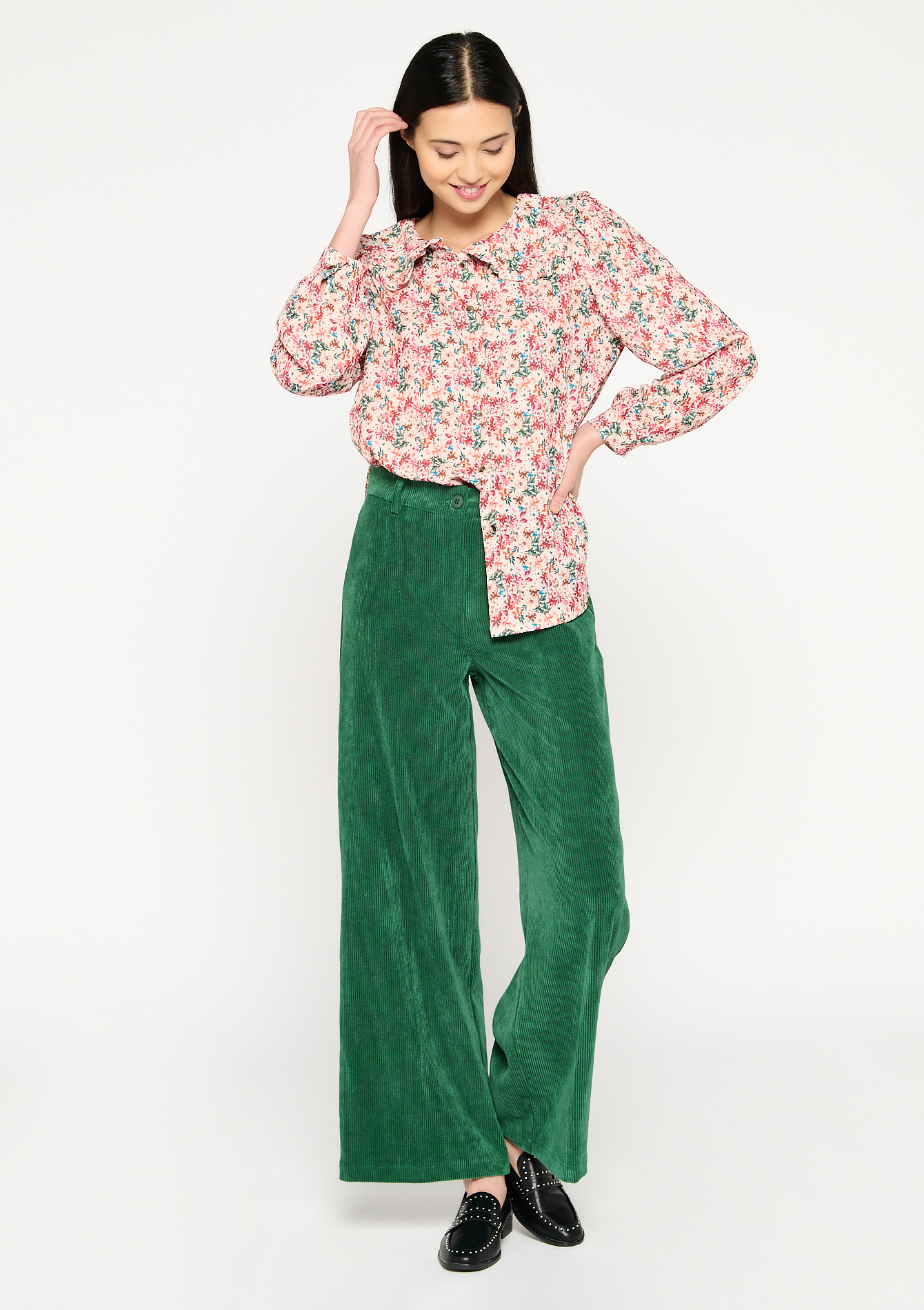 Chemise a imprimé fines fleurs